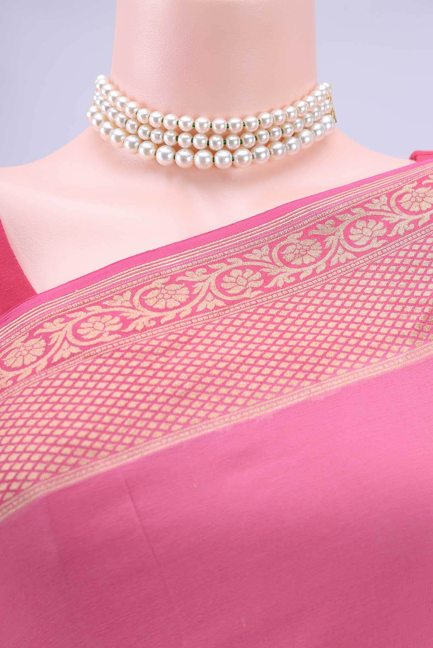 Pink Banarasi Georgette Saree