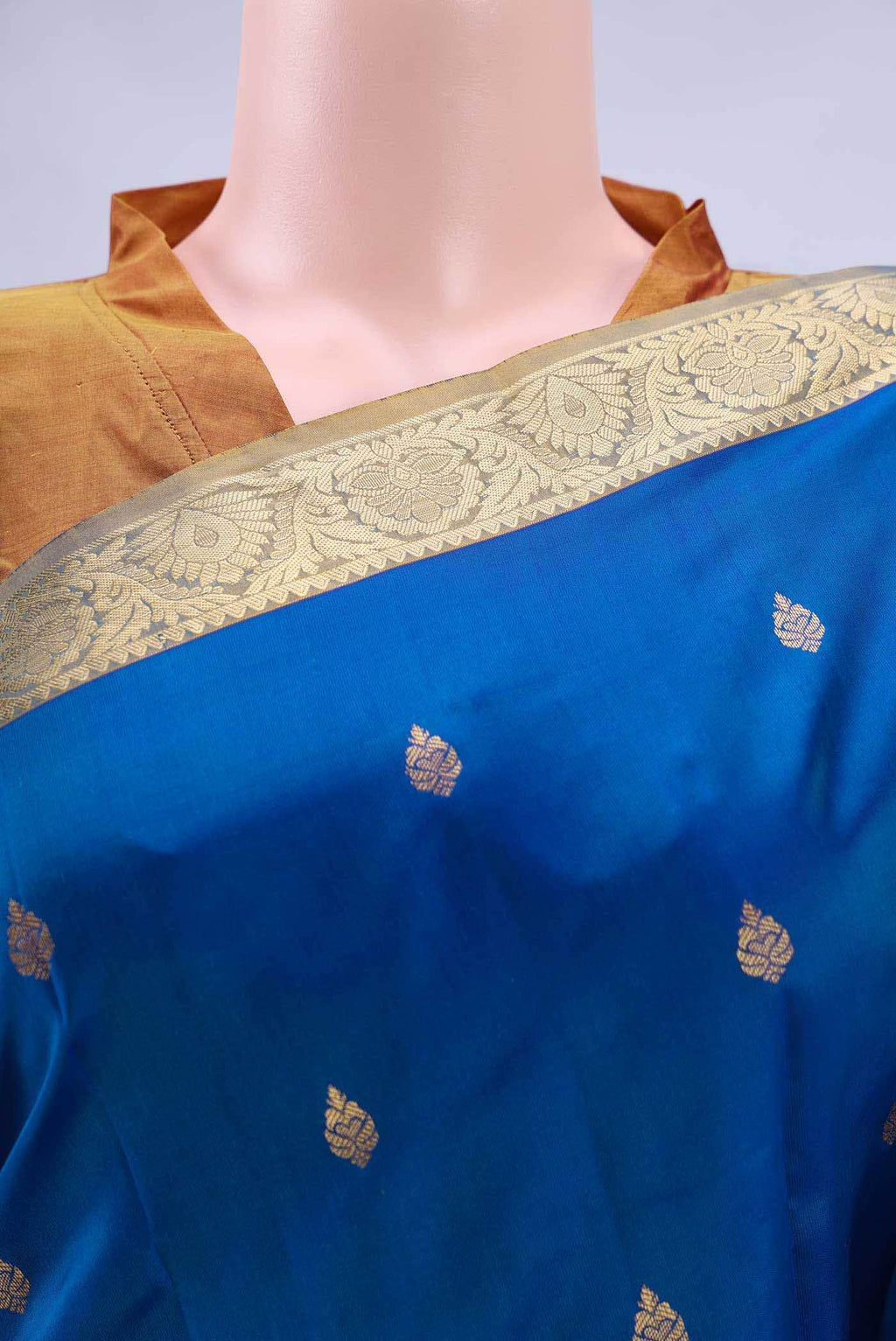 Peacock Blue Dual Tone Nangavalli Silk [ Salem ] Saree
