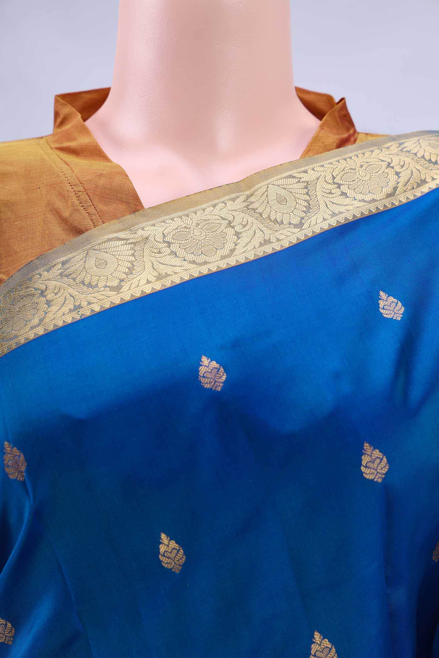 Peacock Blue Dual Tone Nangavalli Silk [ Salem ] Saree