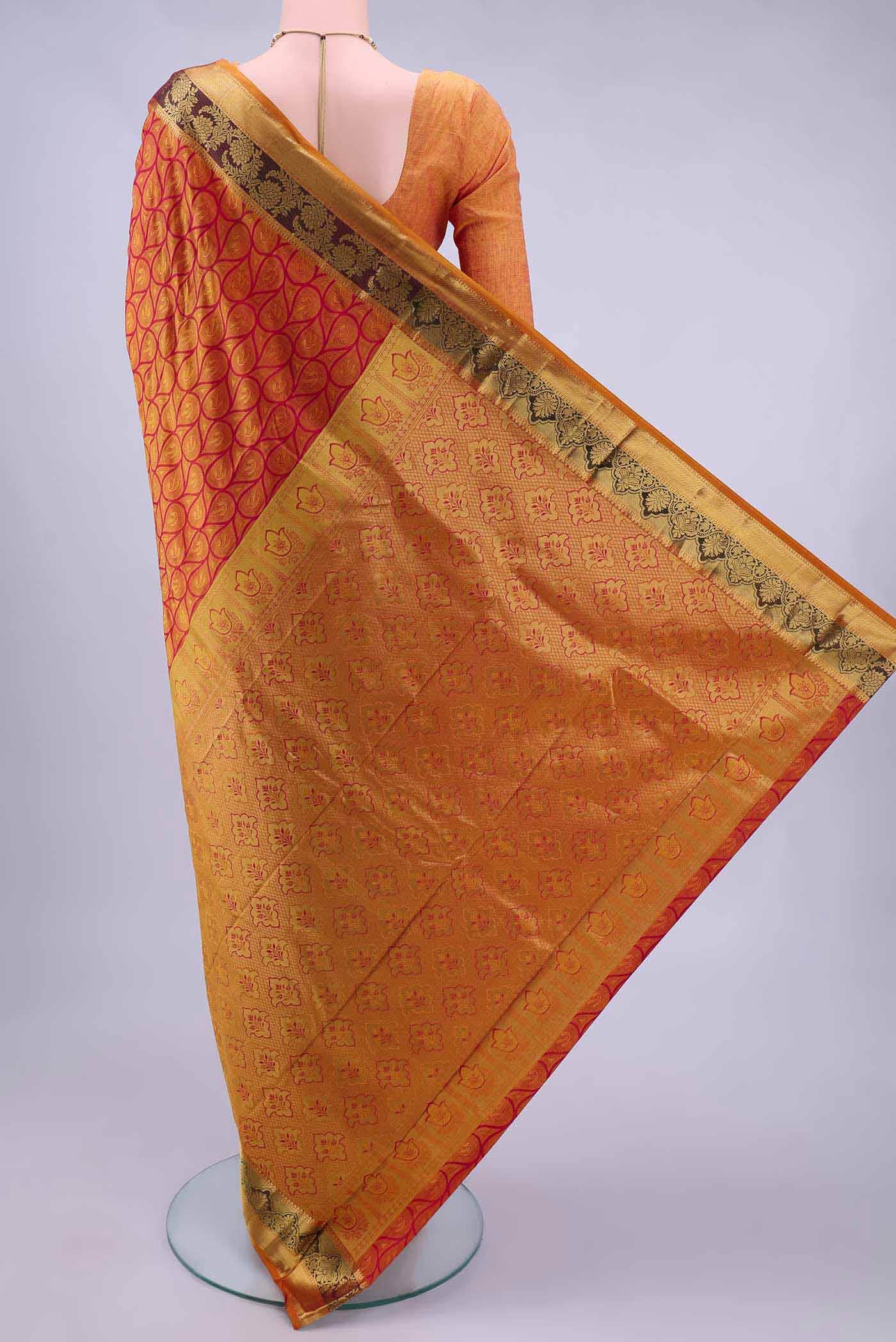 Mustard Dual Tone Nangavalli Silk [ Salem ] Saree