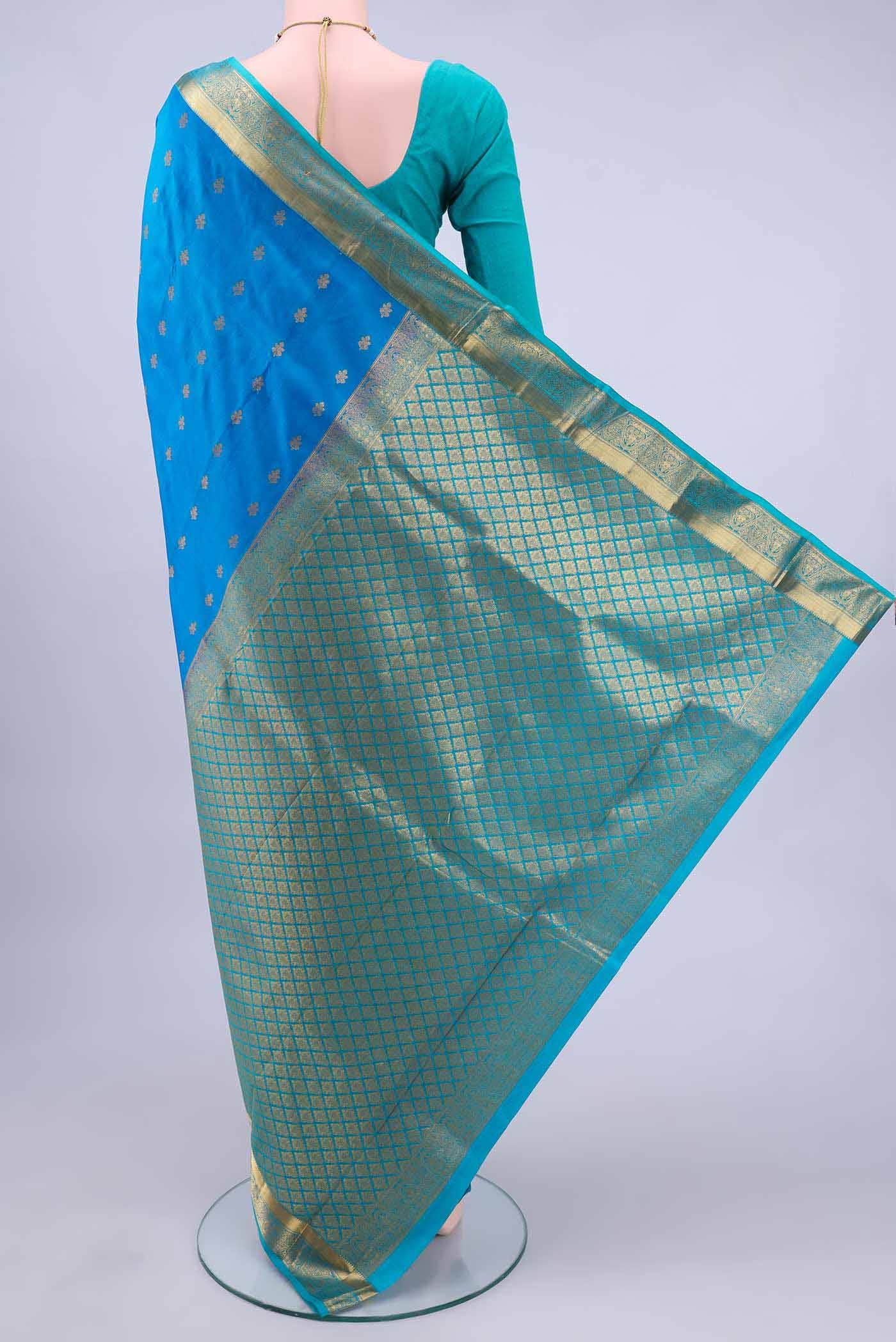 Peacock Blue Nangavalli Silk [ Salem ] Saree