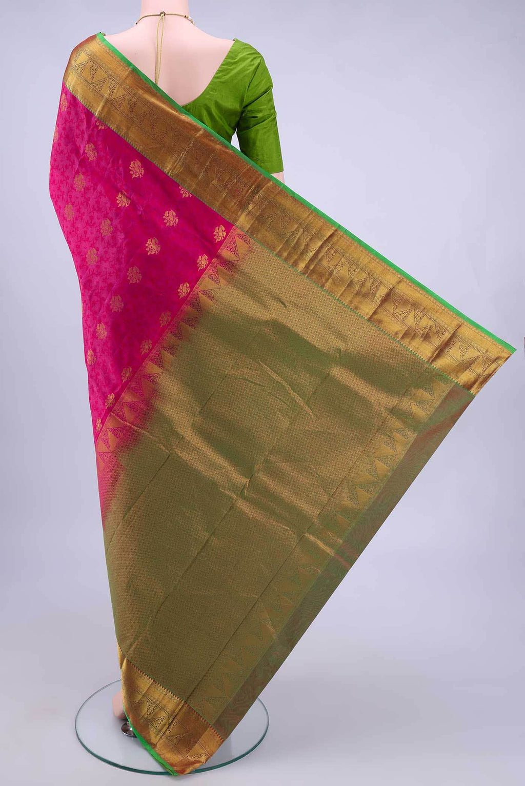 Rani Pink Dual Tone Nangavalli Silk [ Salem ] Saree