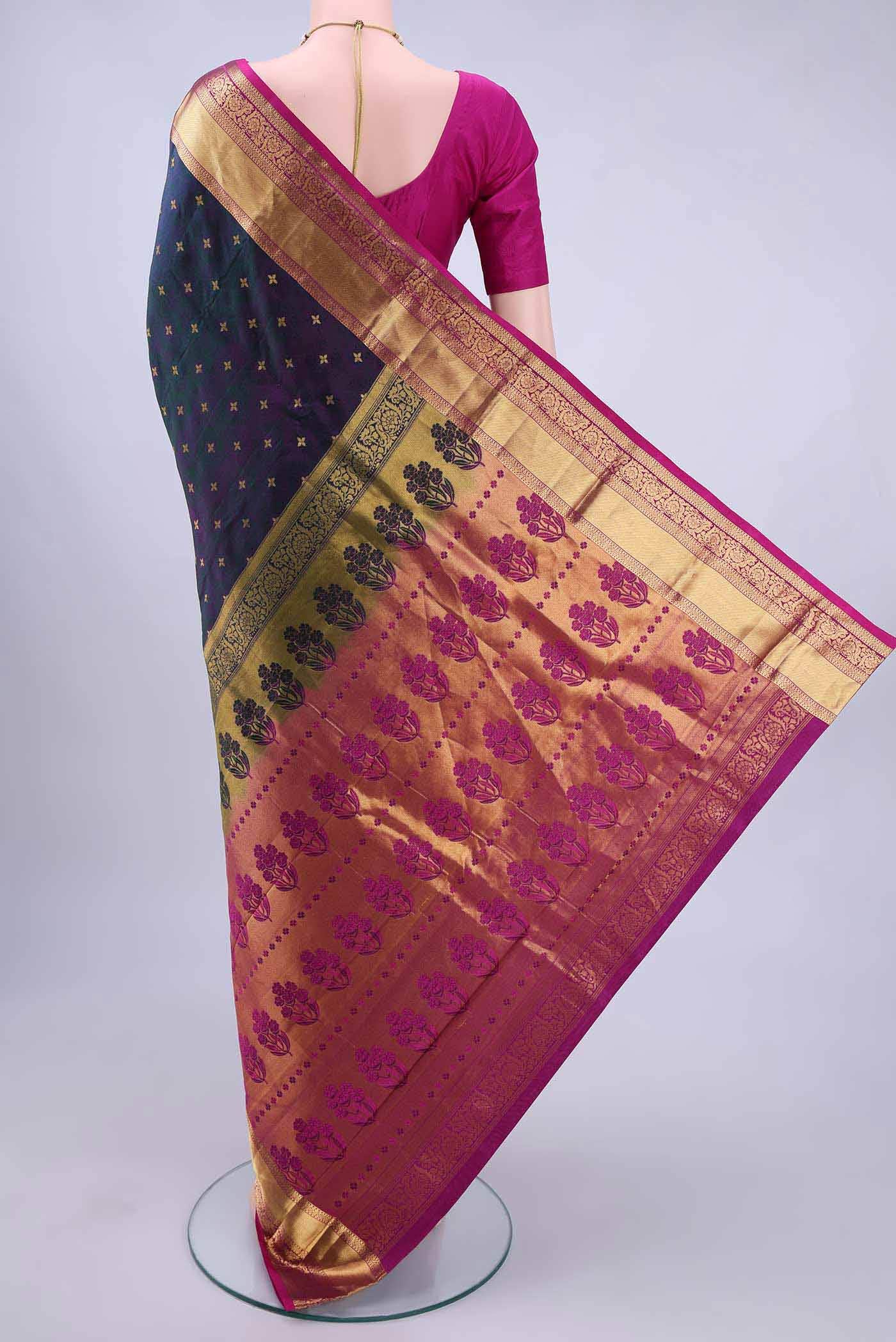 Bottle Green Dual Tone Nangavalli Silk [ Salem ] Saree
