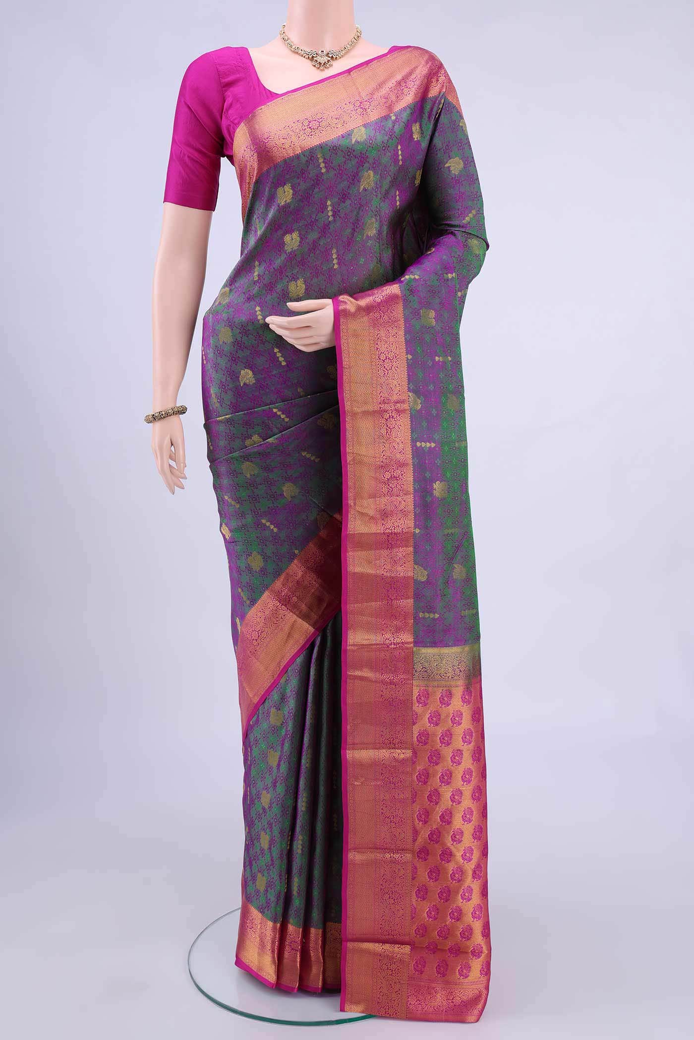 Light Green Dual Tone Nangavalli Silk [ Salem ] Saree