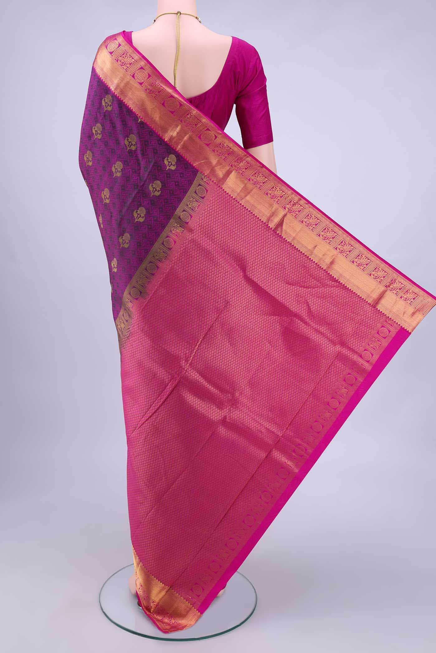 Magenta Dual Tone Nangavalli Silk [ Salem ] Saree