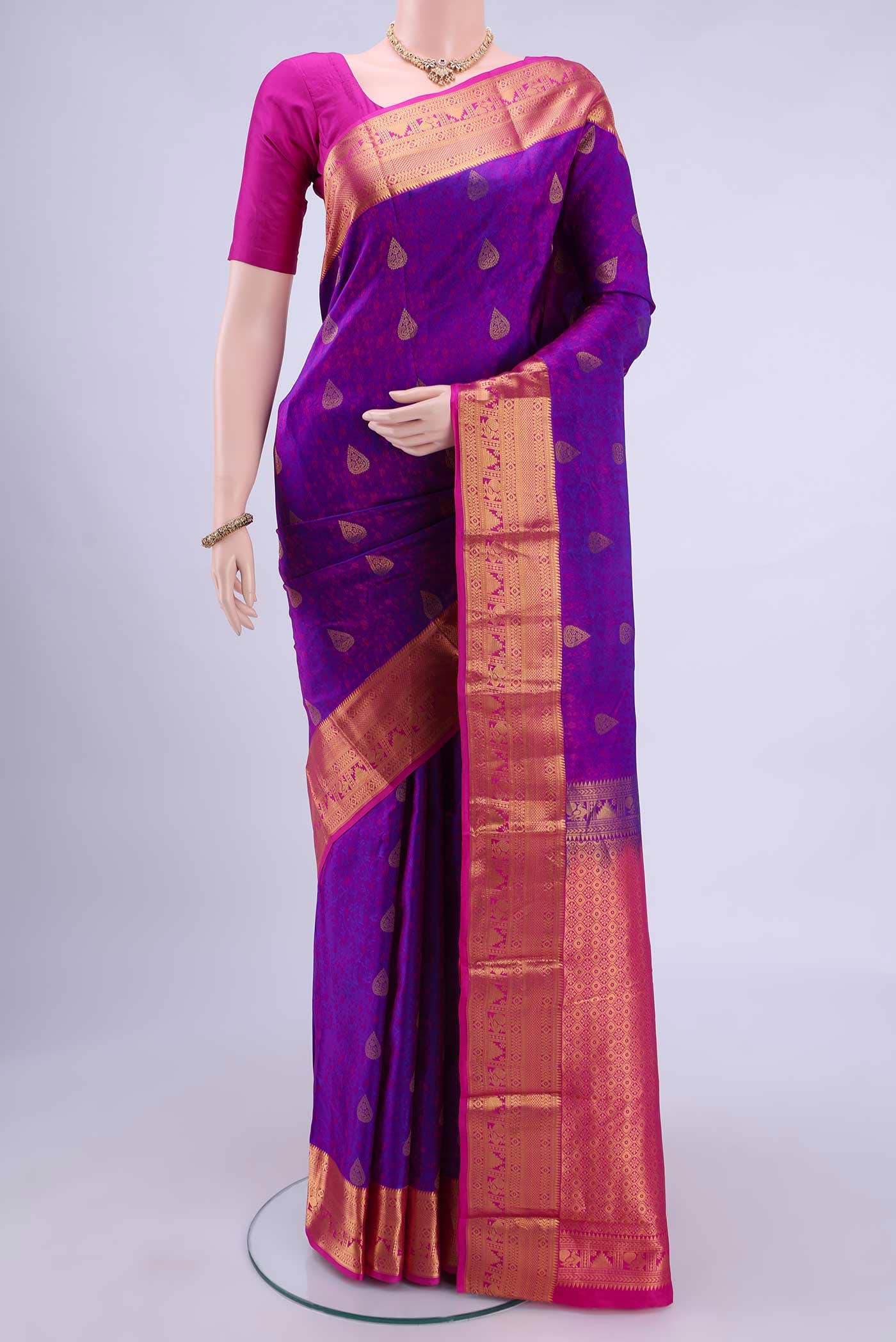 Magenta Dual Tone Nangavalli Silk [ Salem ] Saree