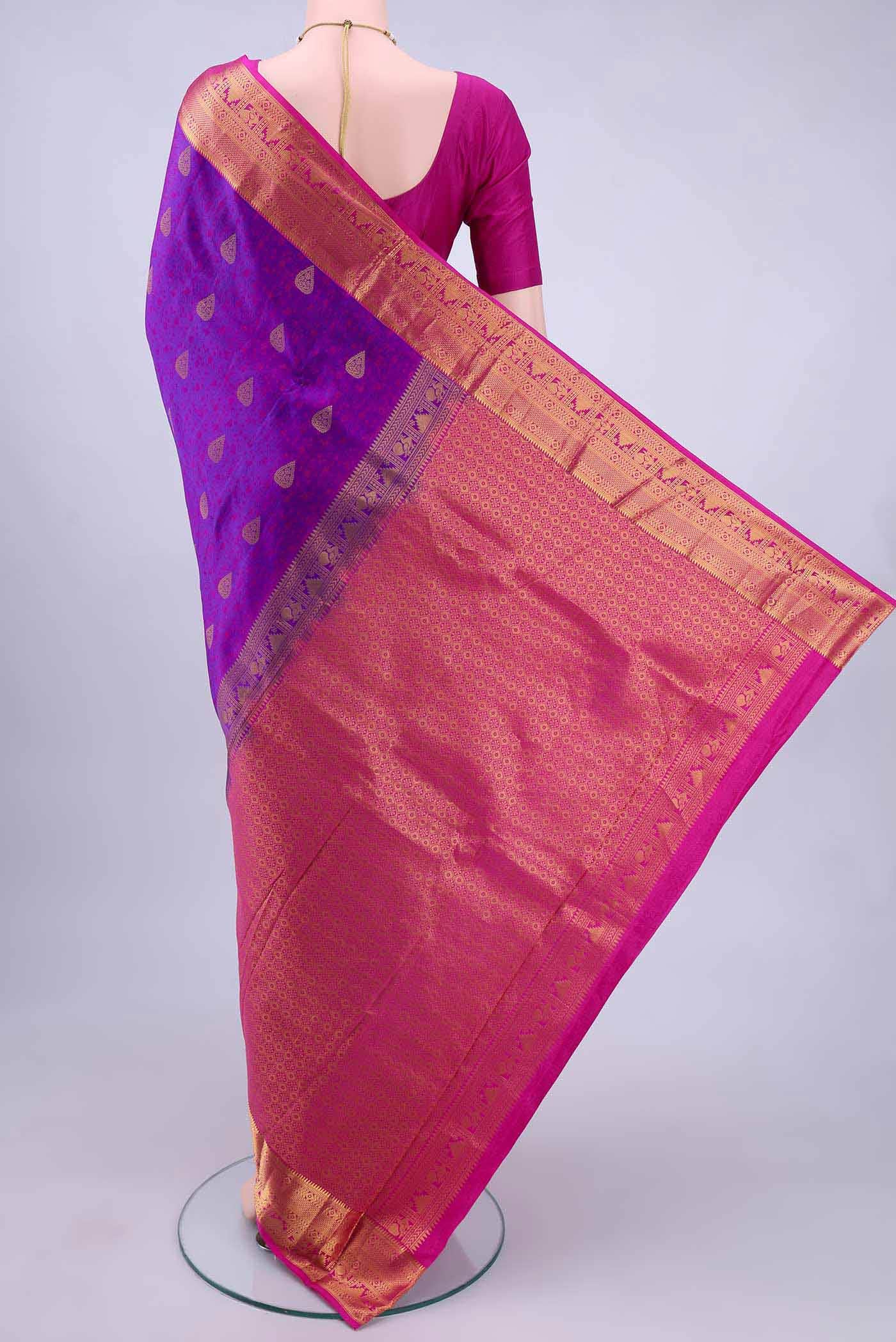 Magenta Dual Tone Nangavalli Silk [ Salem ] Saree