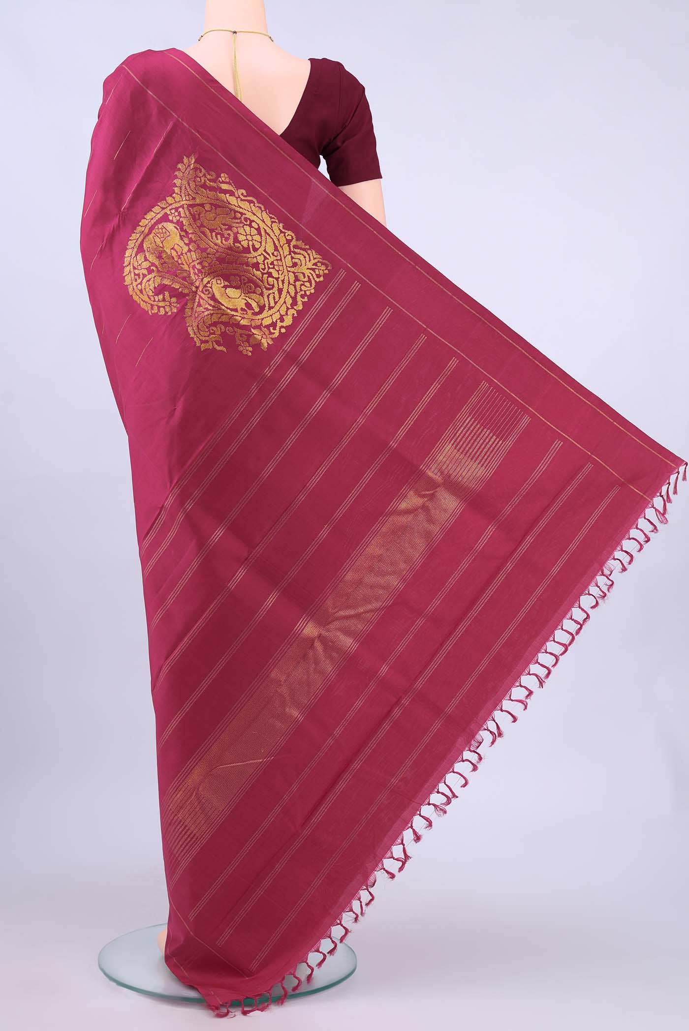 Maroon Kanchipuram Silk Saree