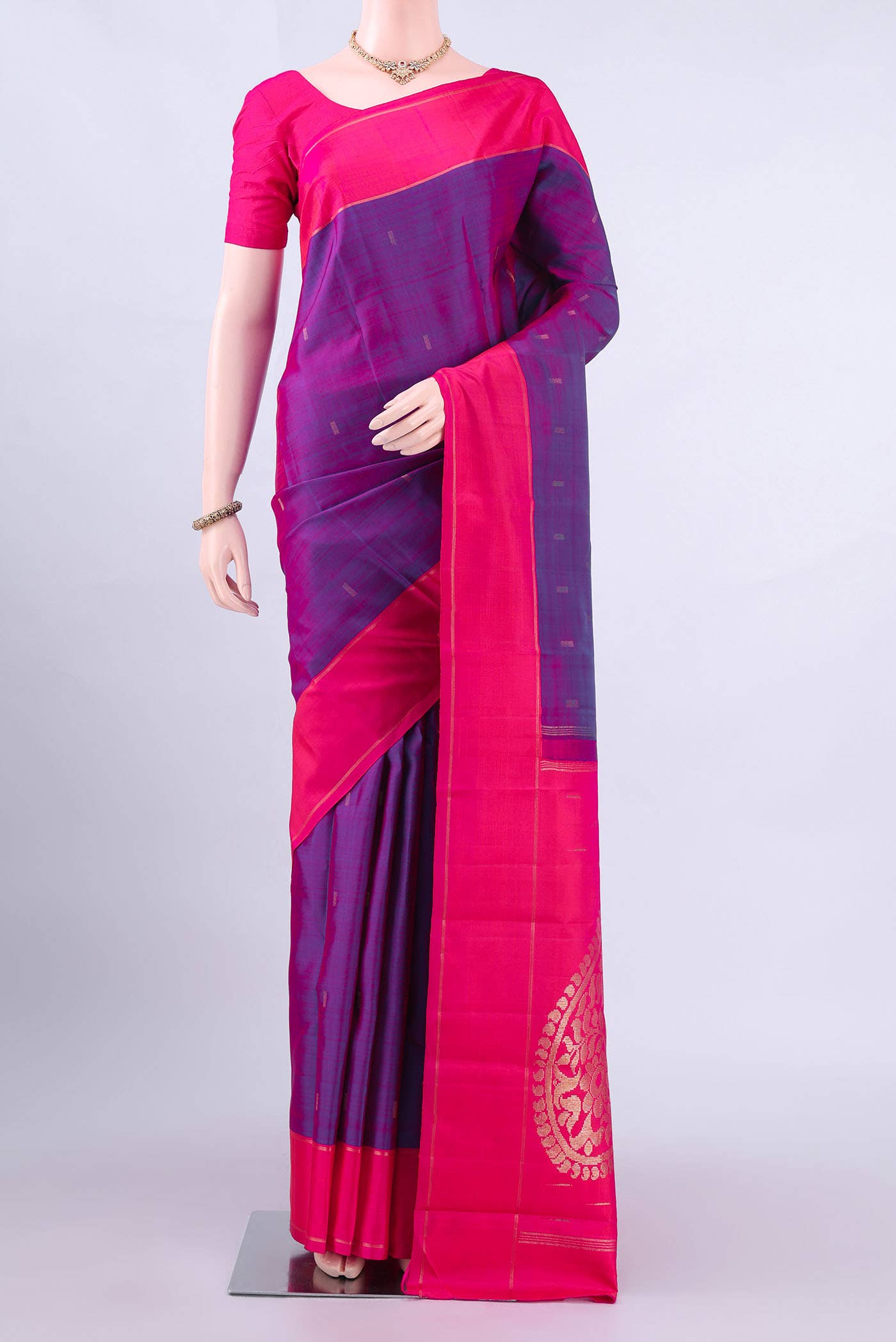 Purple Kanchipuram Silk Saree