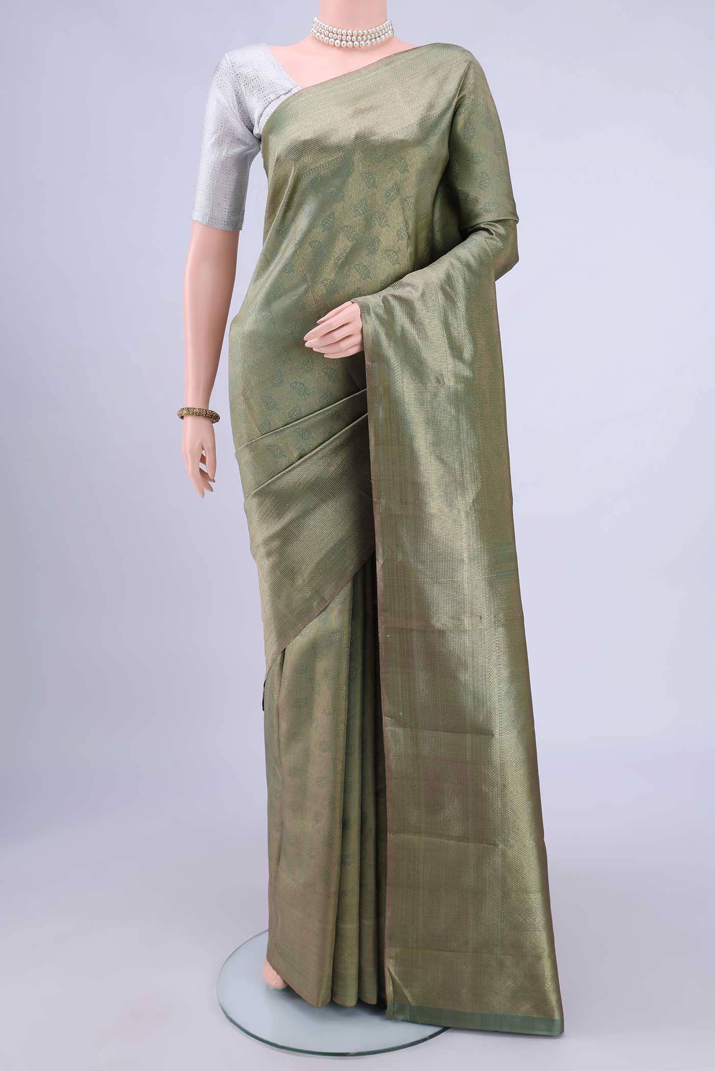 Pista Green Kanchipuram Saree