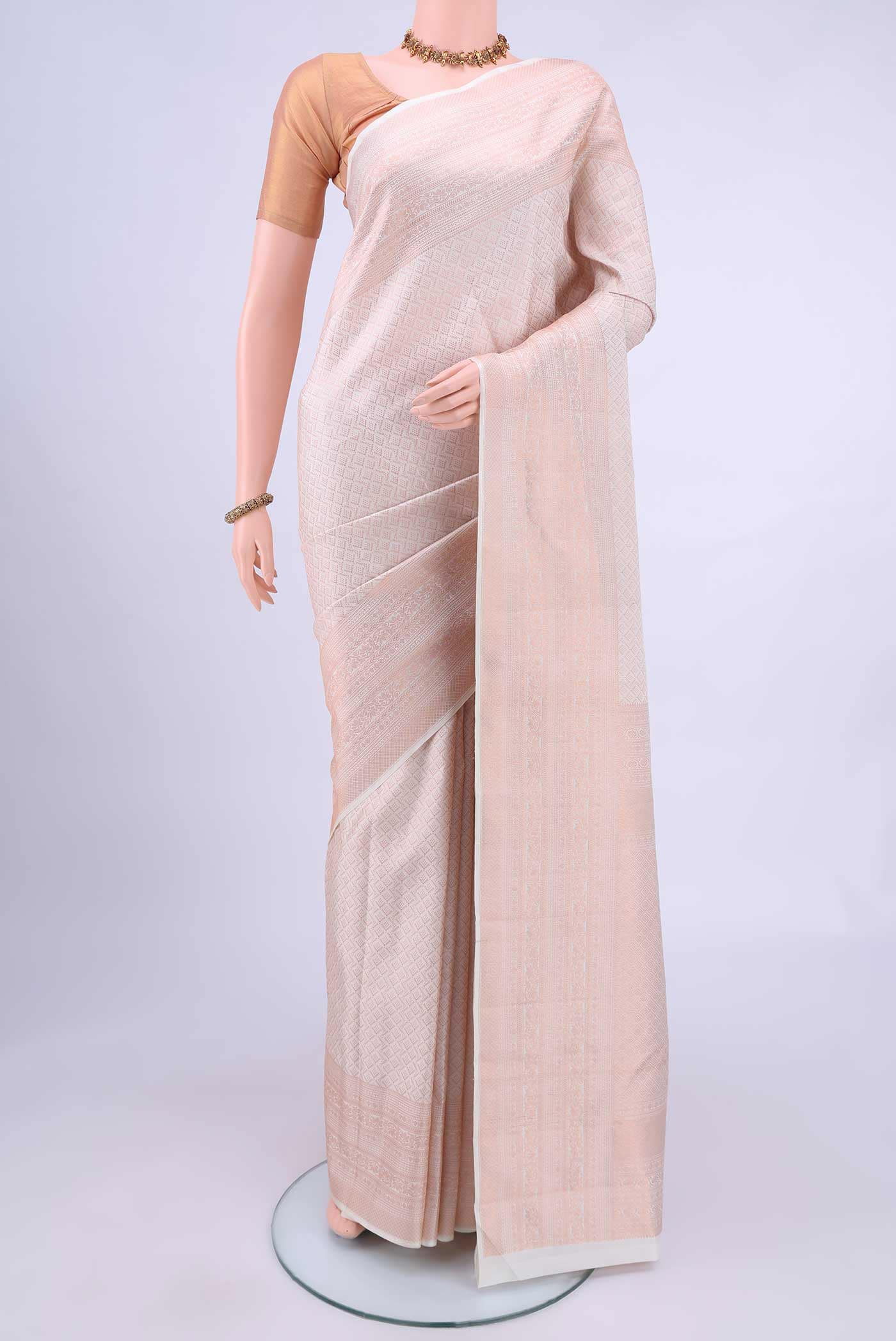 Off White Kanchipuram Saree