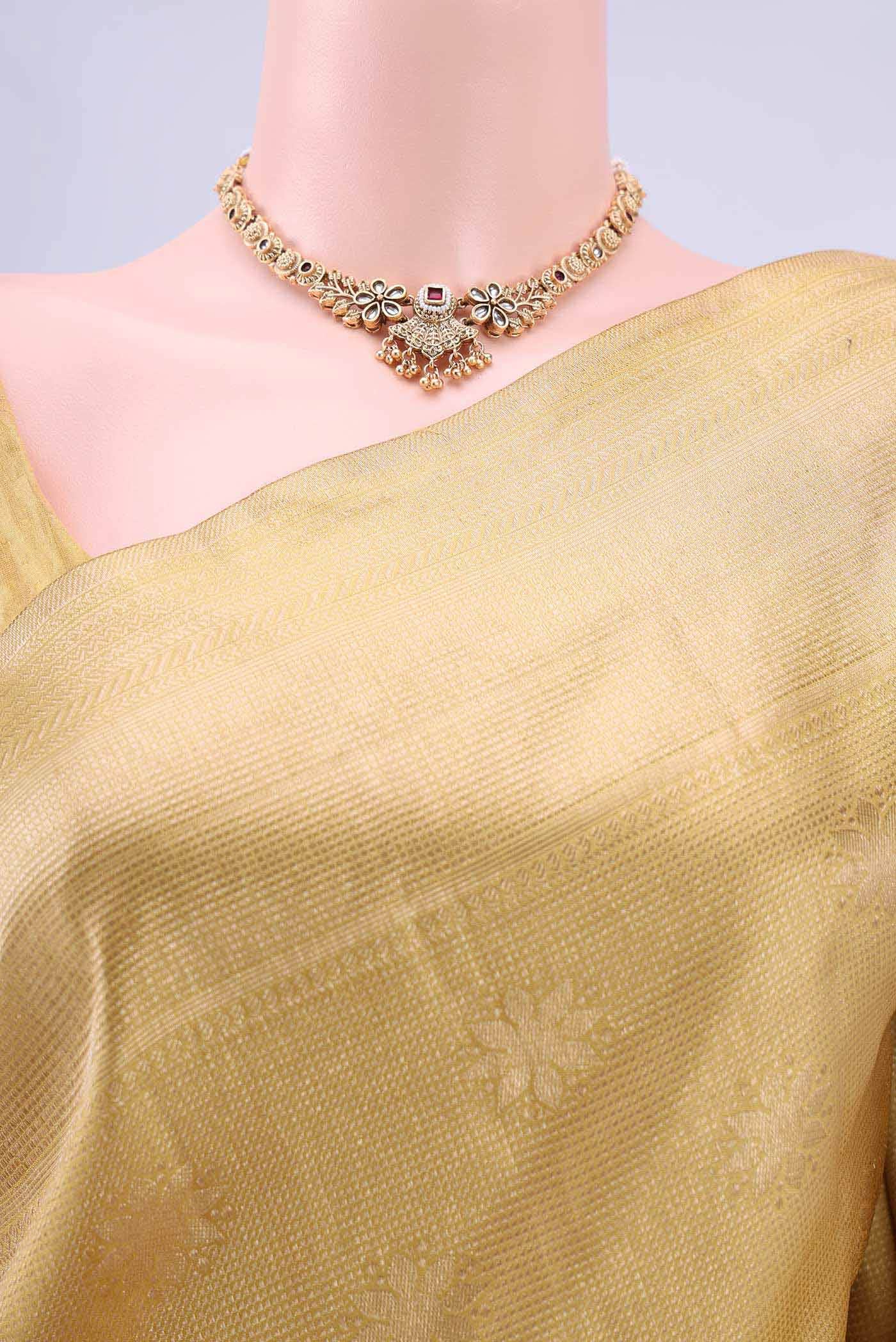 Golden Kanchipuram Saree