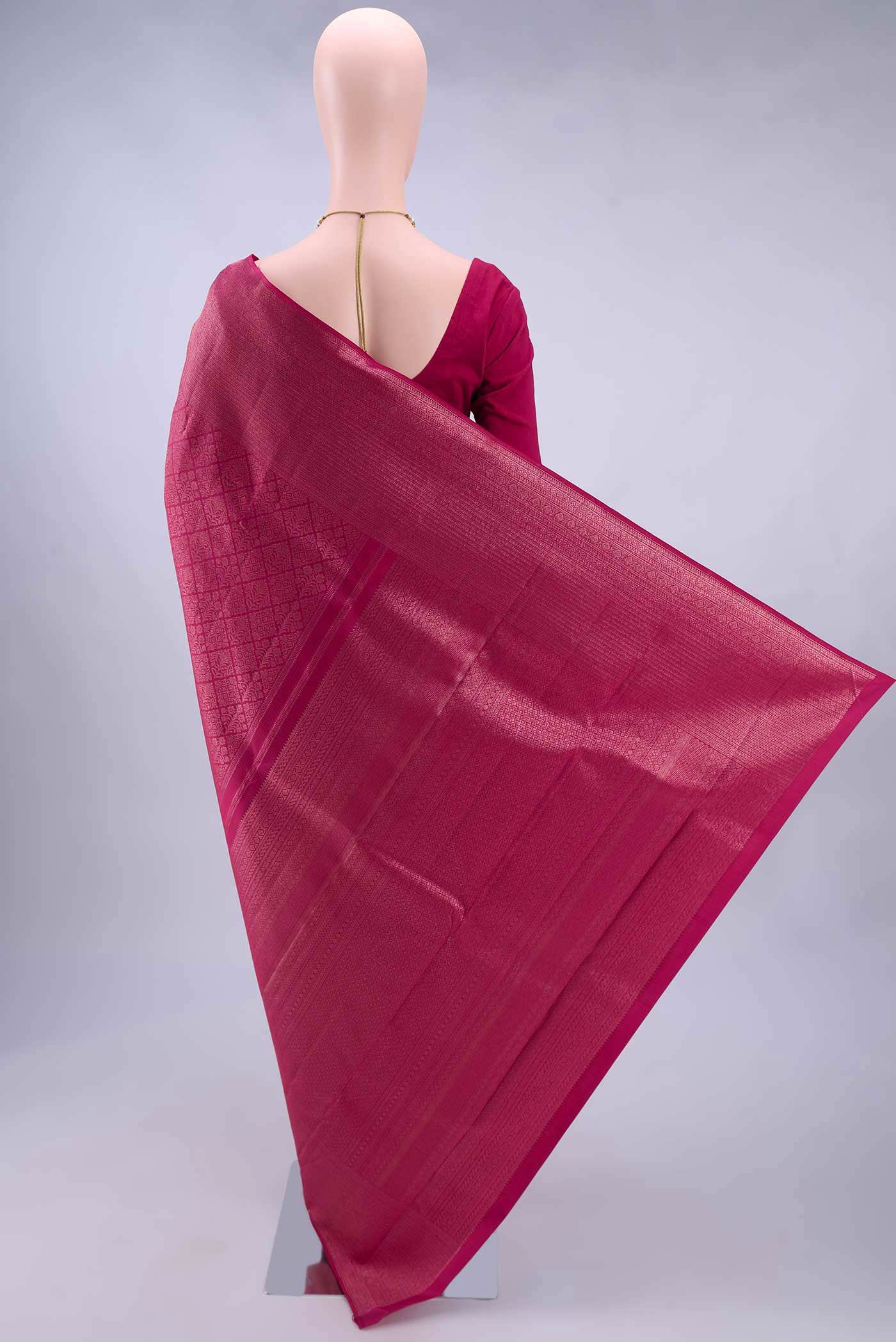 Pure Silk Pure Zari Pink Kanchipuram Saree