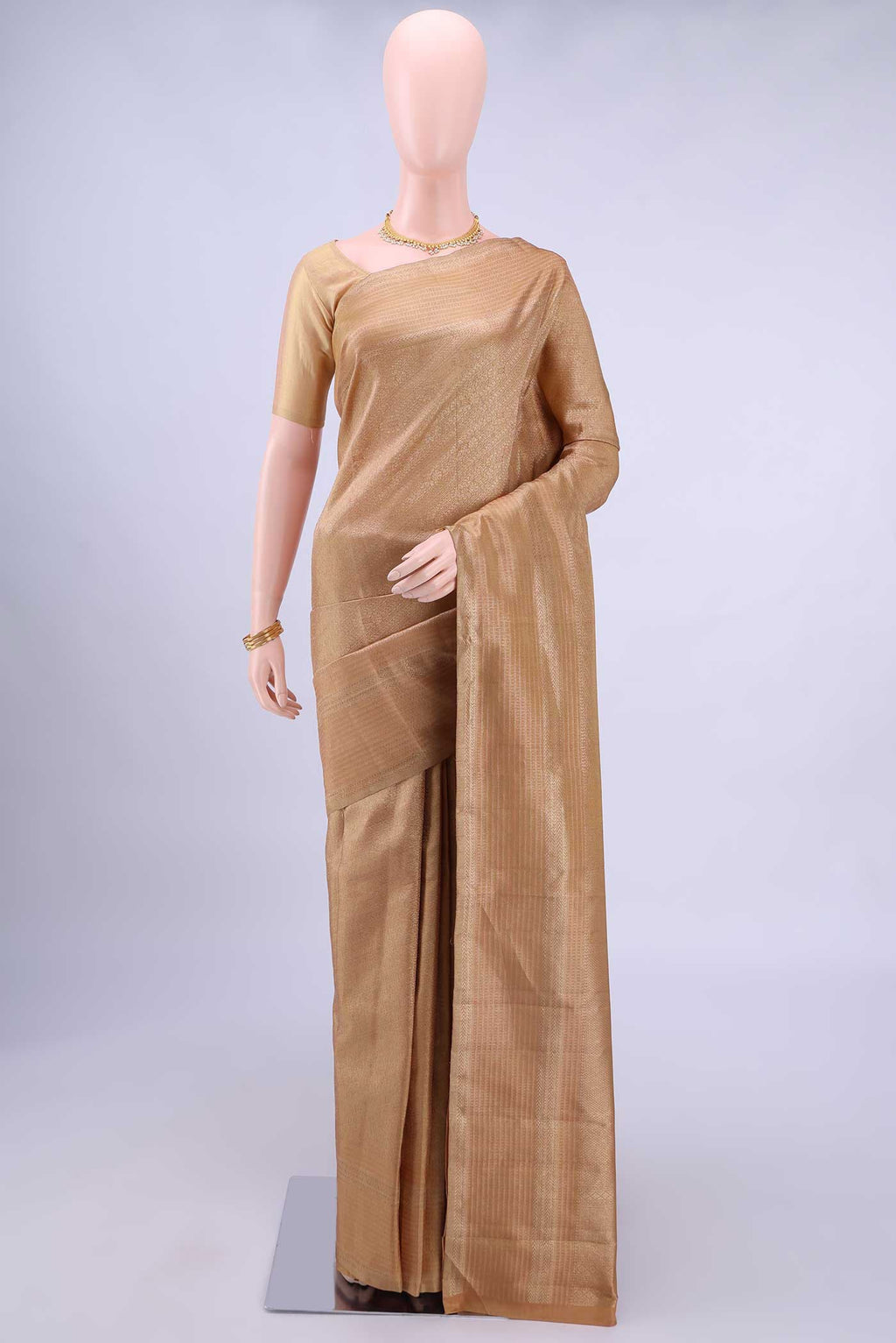 Peach Kanchipuram Saree