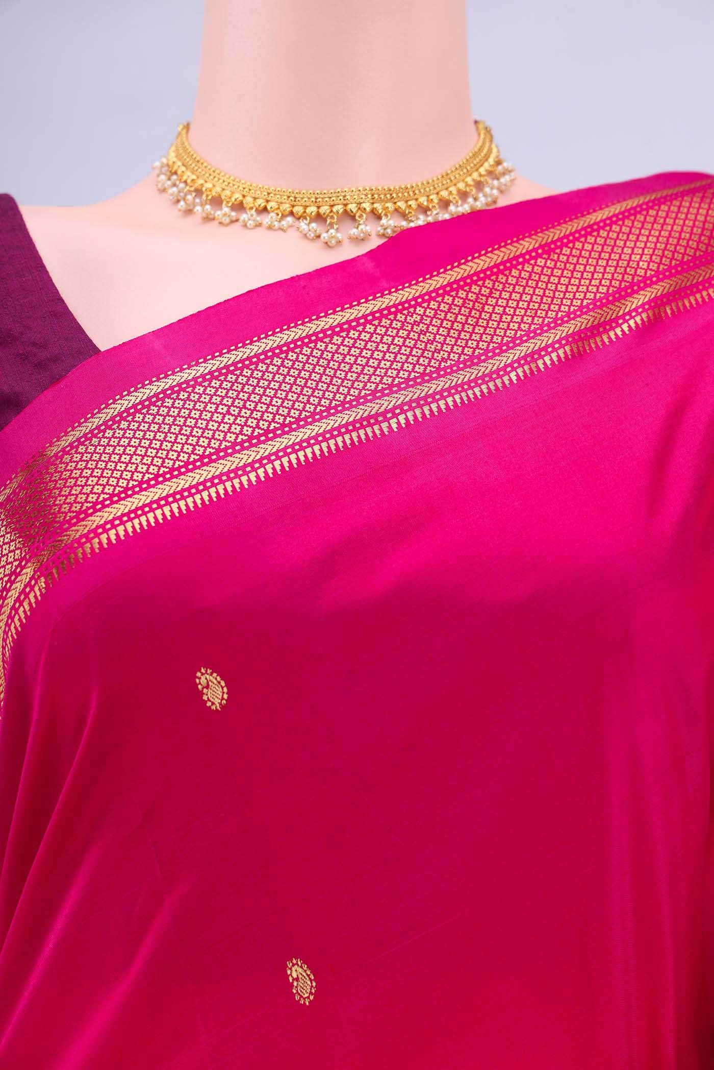 Rani Pink Paithani Silk Saree