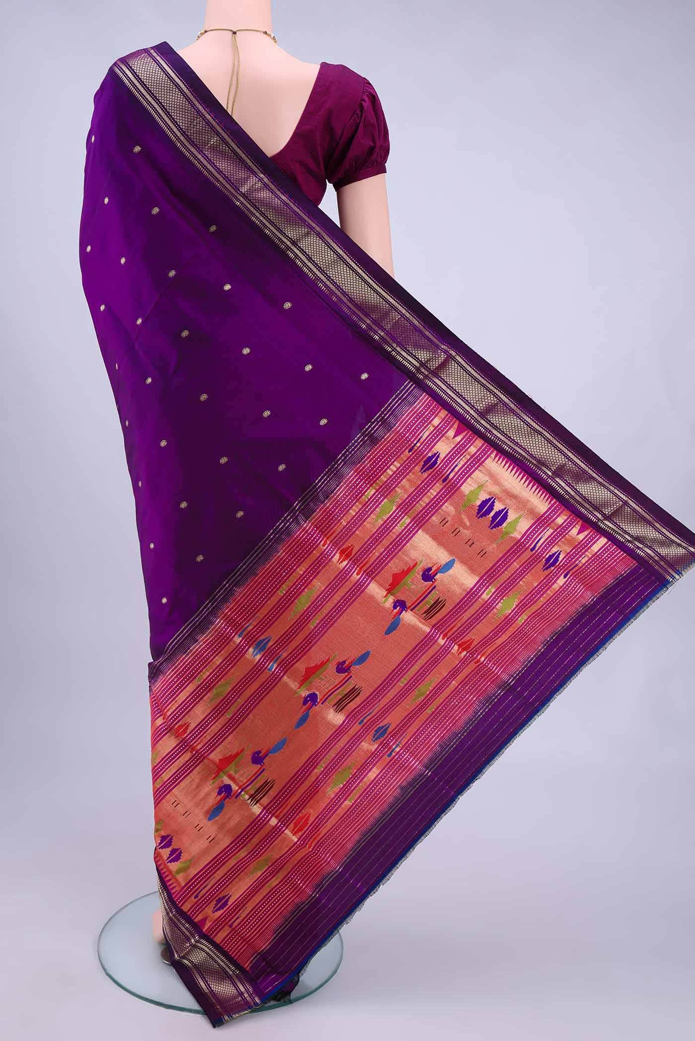 Purple Paithani Silk Saree