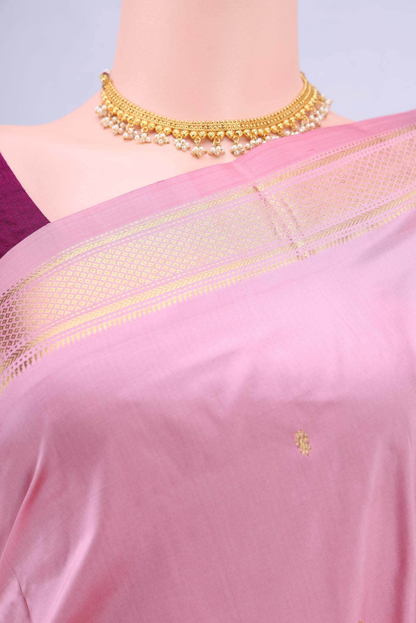 Rose Gold Paithani Silk Saree
