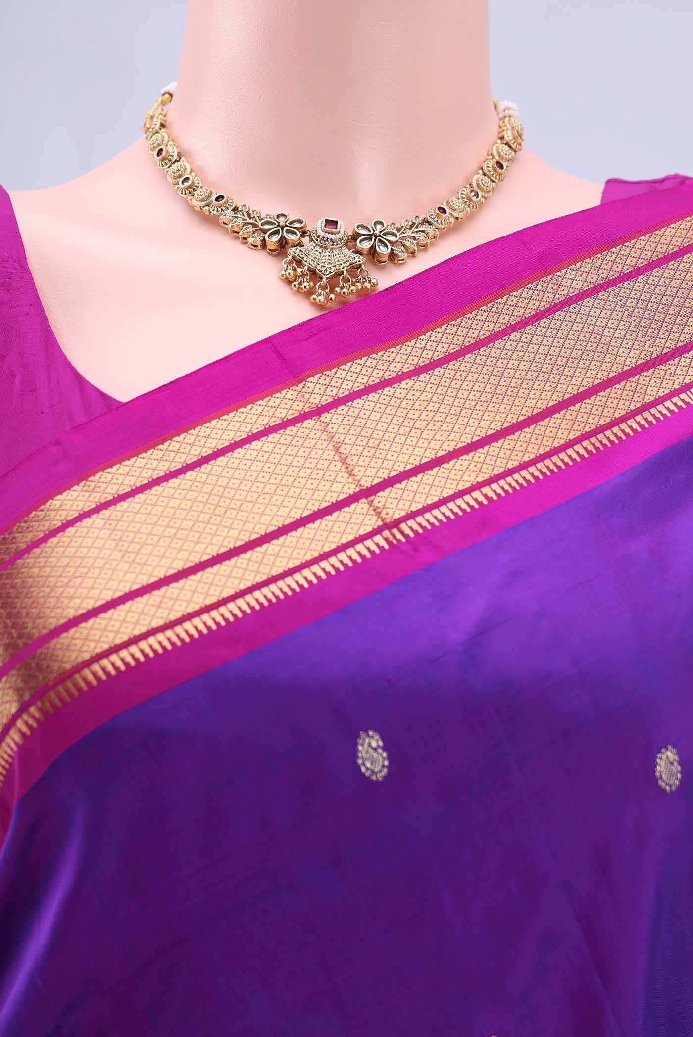 Magenta Paithani Silk Saree