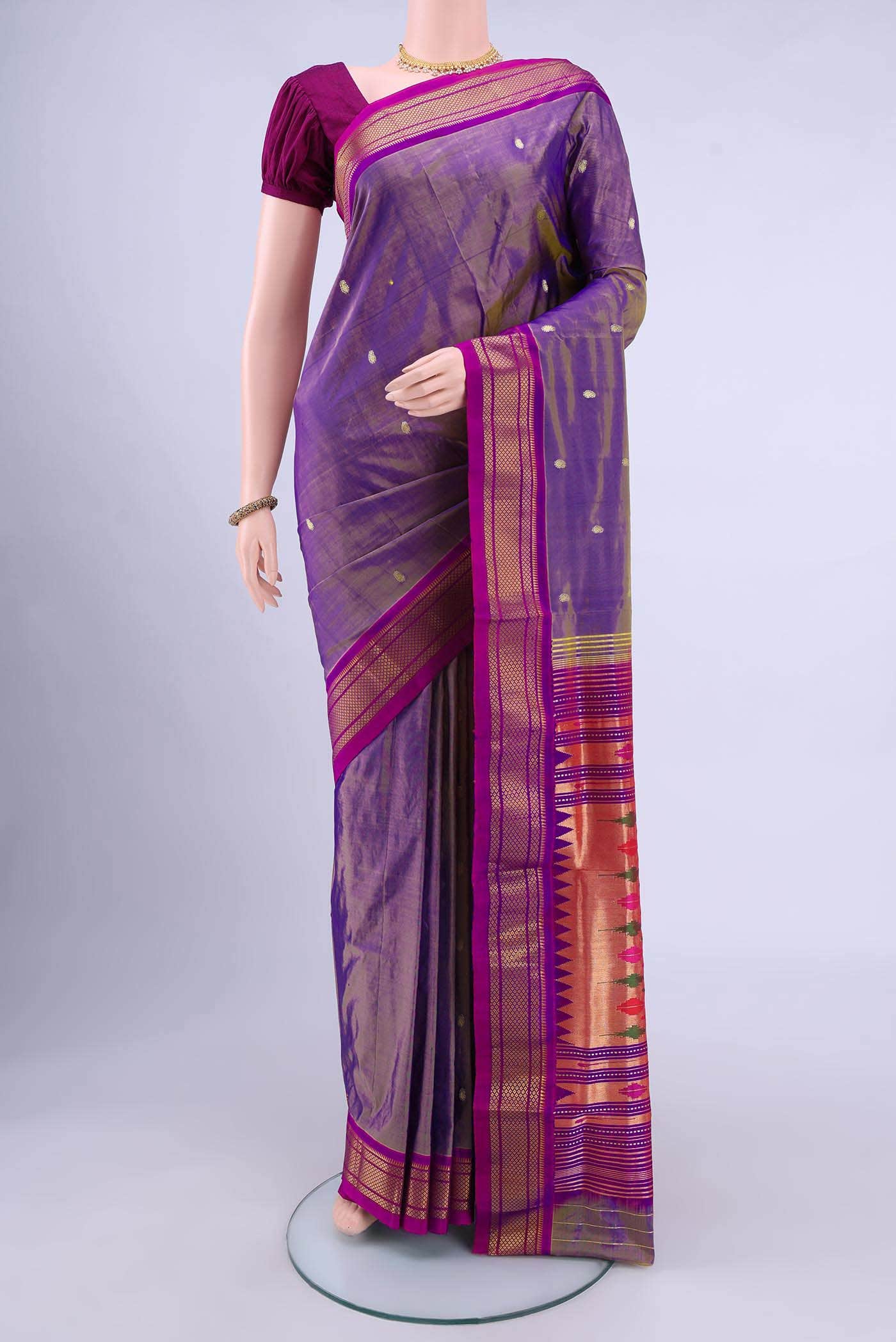 Mehandi Green Paithani Silk Saree