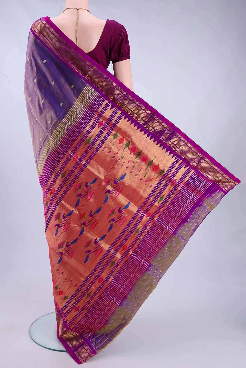 Mehandi Green Paithani Silk Saree