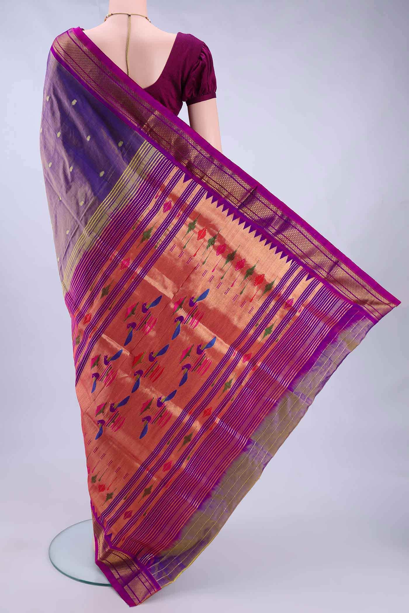 Mehandi Green Paithani Silk Saree