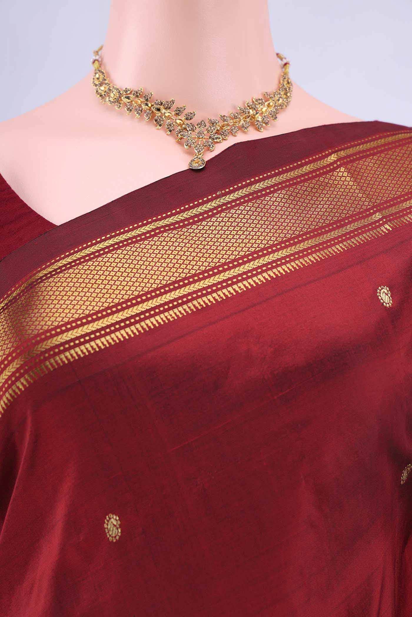 Maroon Paithani Silk Saree