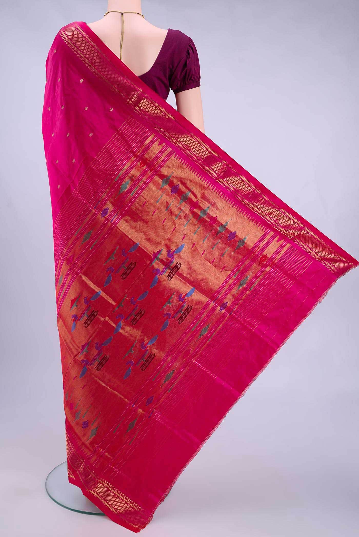 Rani Pink Paithani Silk Saree
