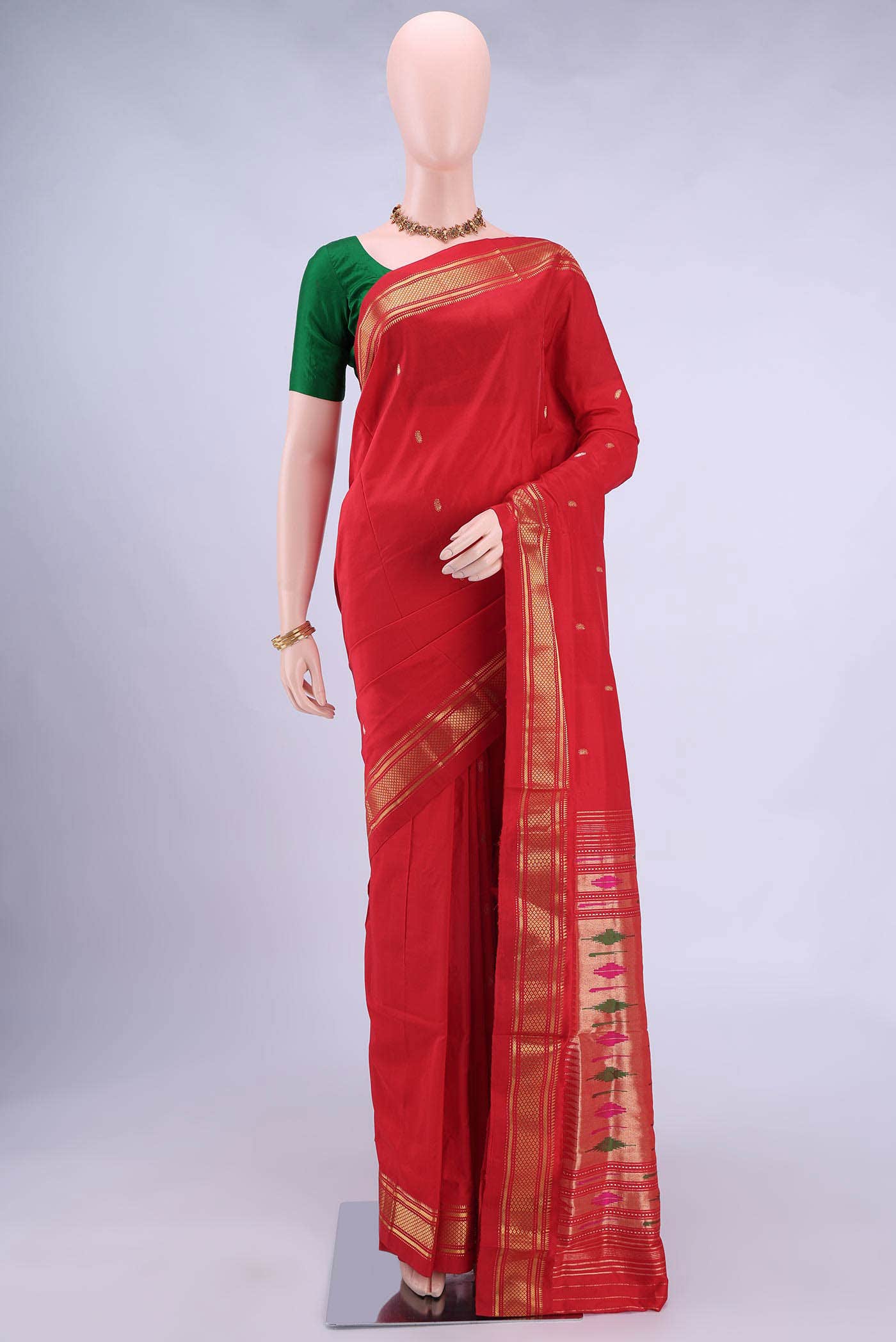 Imperial Red Paithani Silk Saree