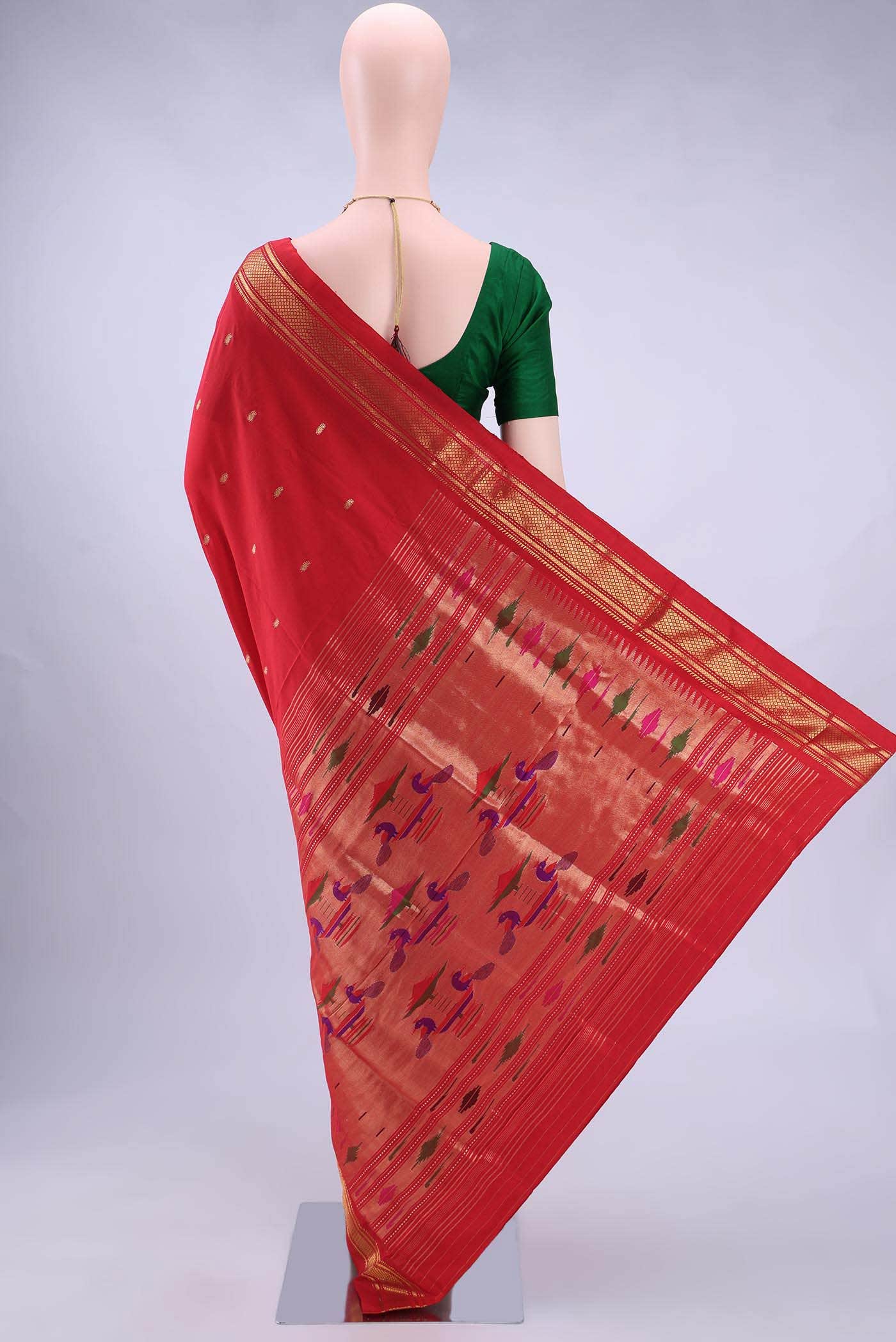 Imperial Red Paithani Silk Saree