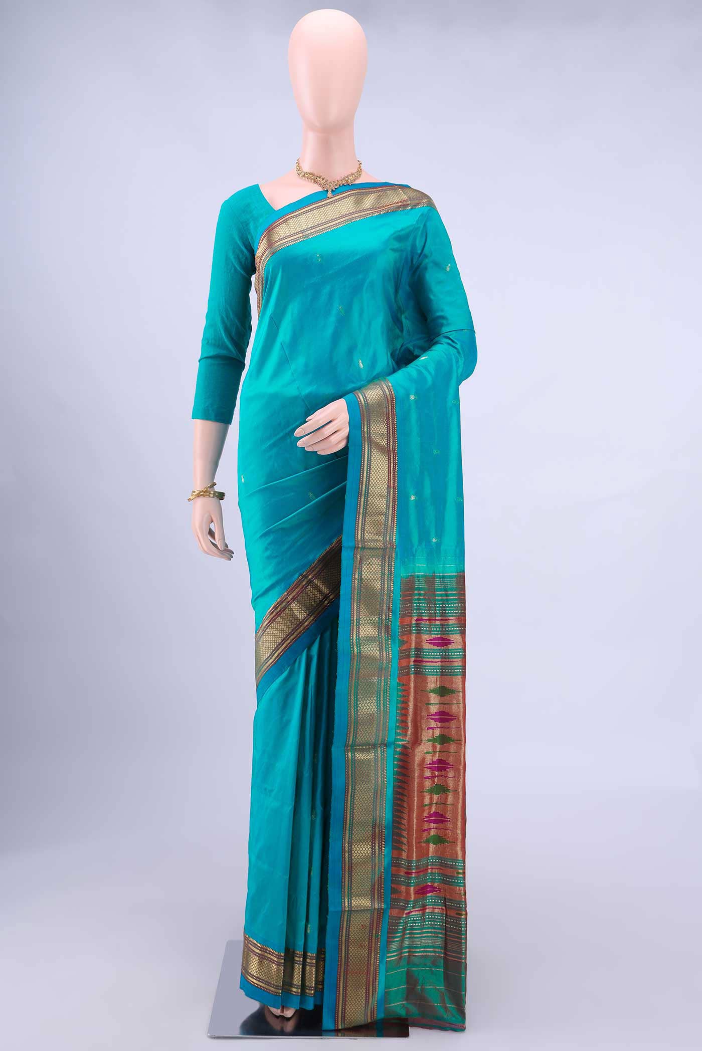 Sea Green Paithani Silk Saree