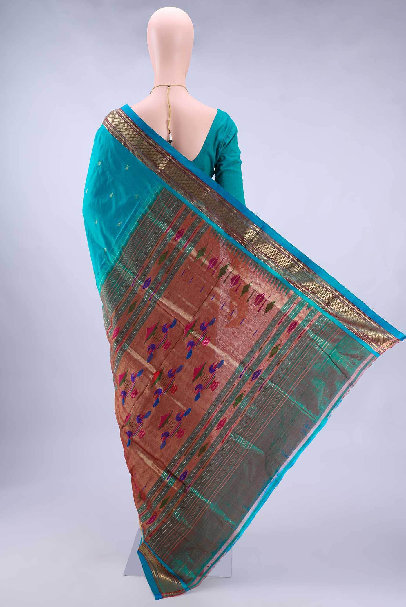 Sea Green Paithani Silk Saree