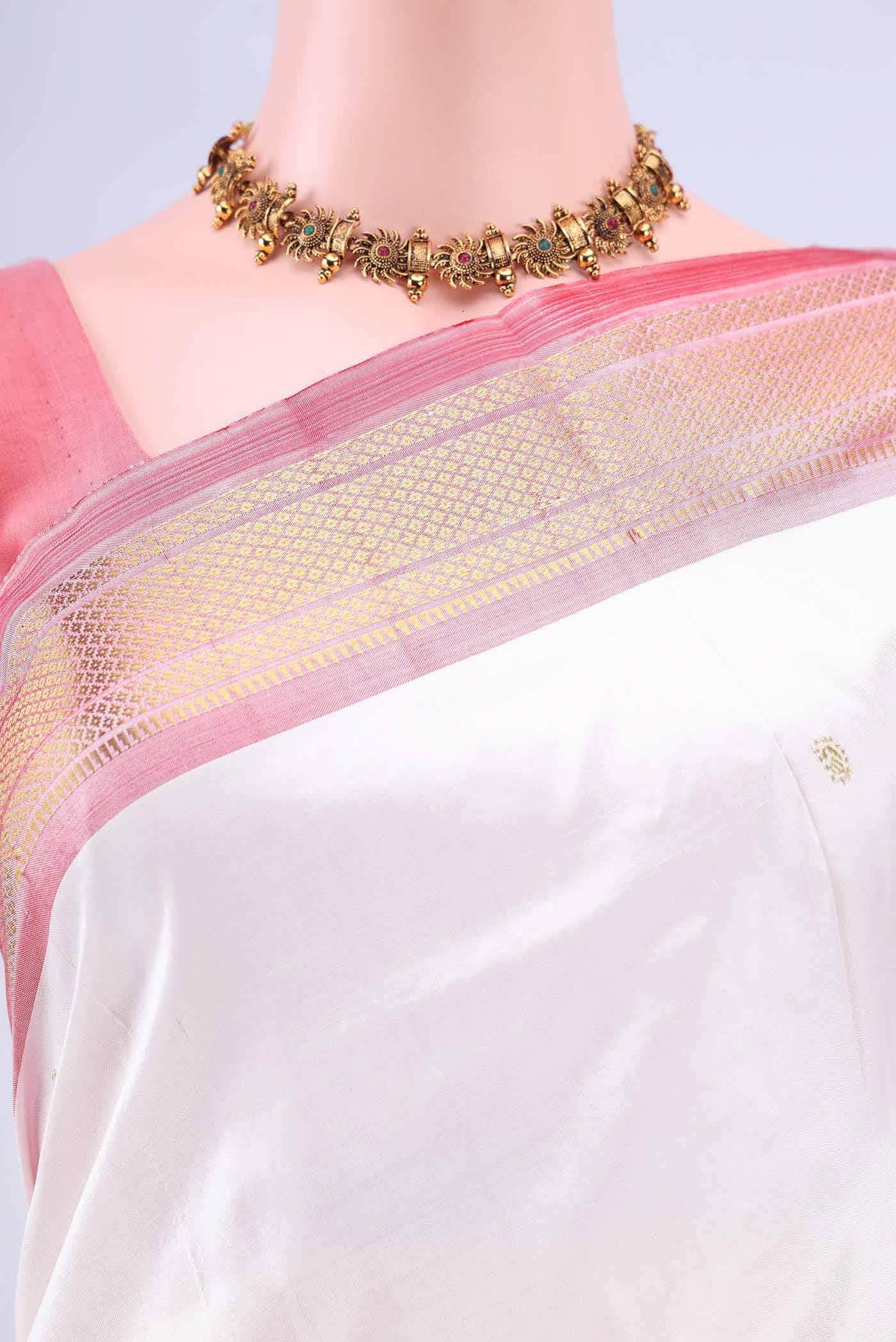 White Paithani Silk Saree