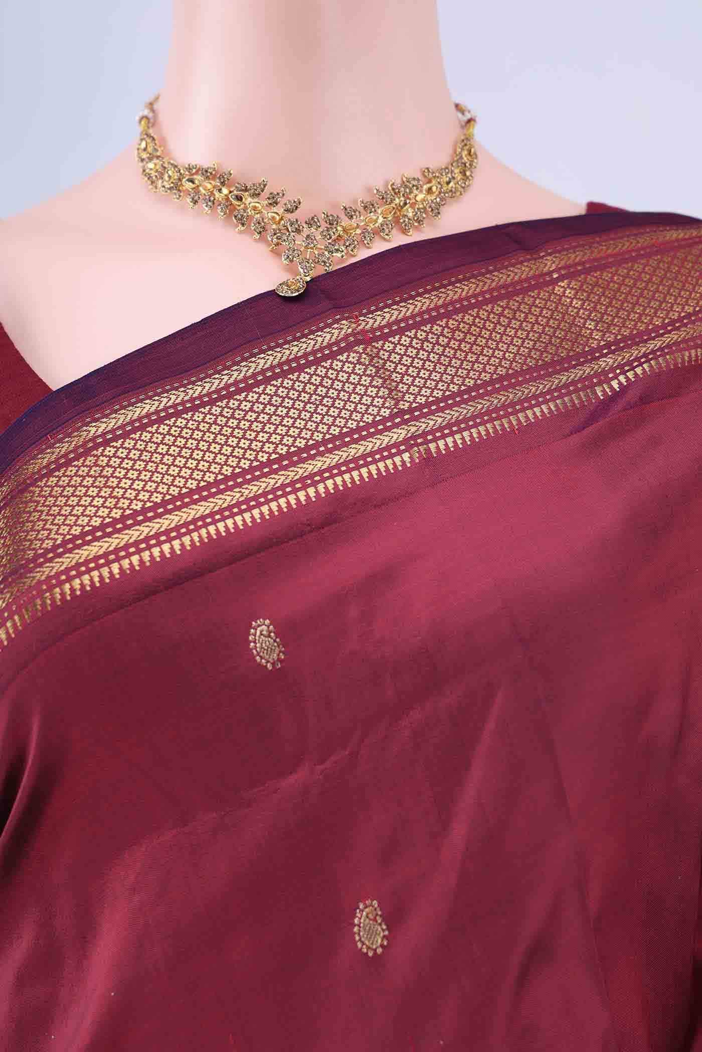 Maroon Paithani Silk Saree