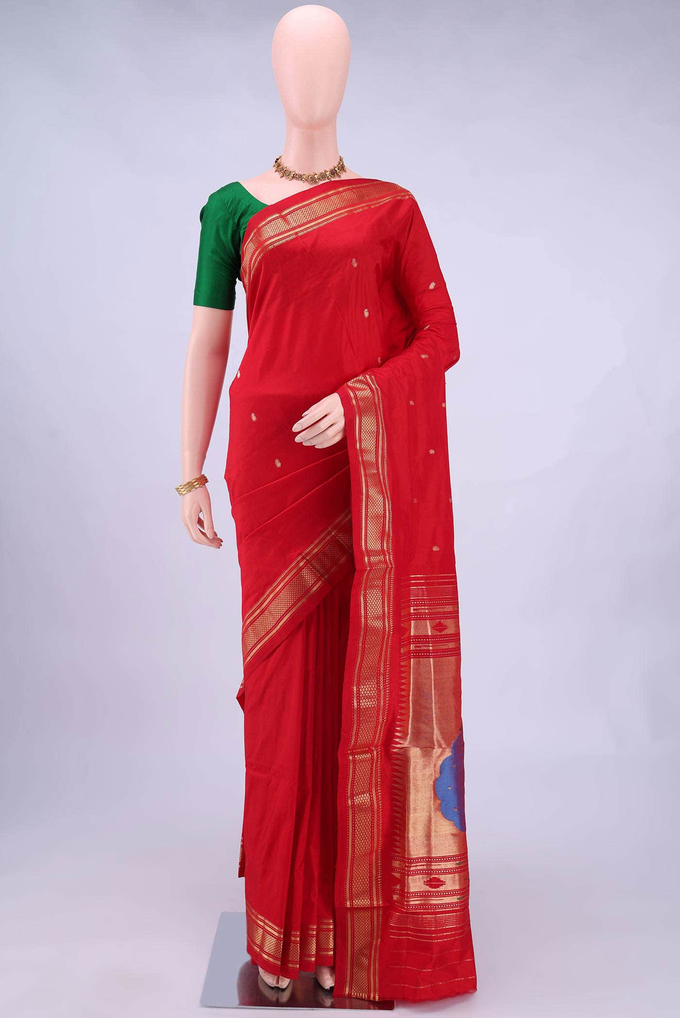 Imperial Red Paithani Silk Saree