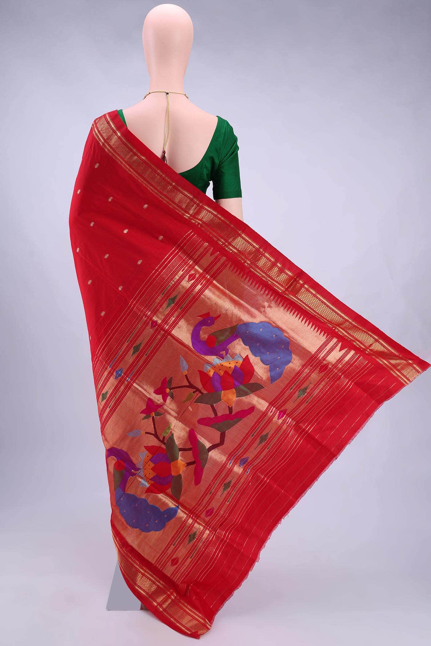 Imperial Red Paithani Silk Saree