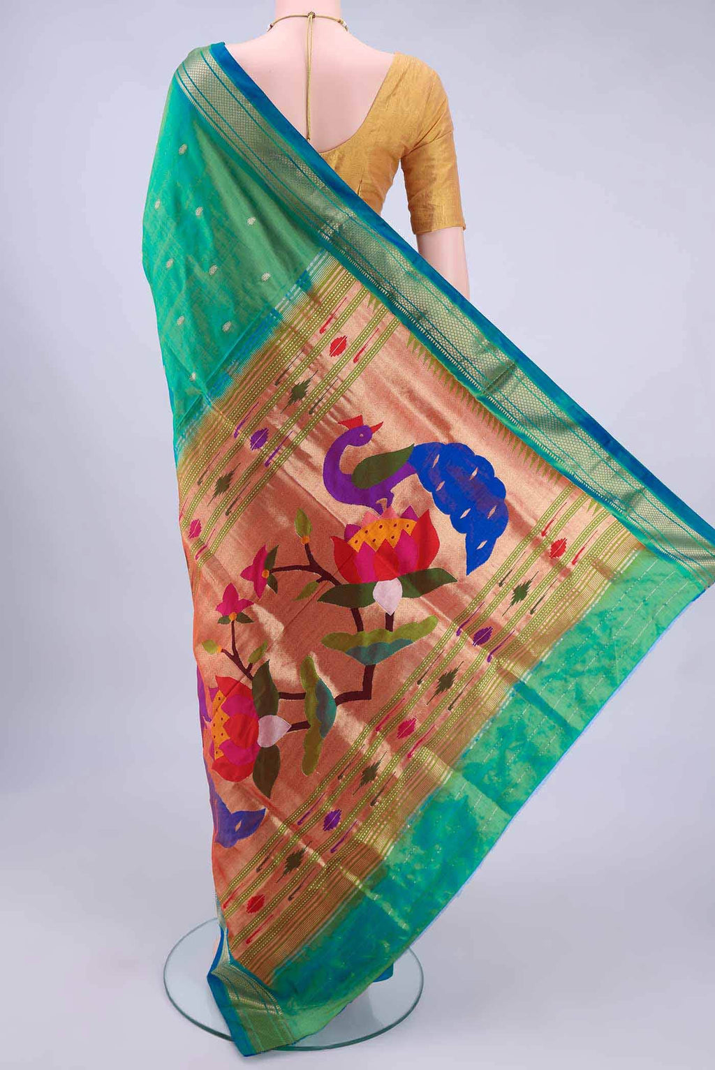 Sea Green Paithani Silk Saree