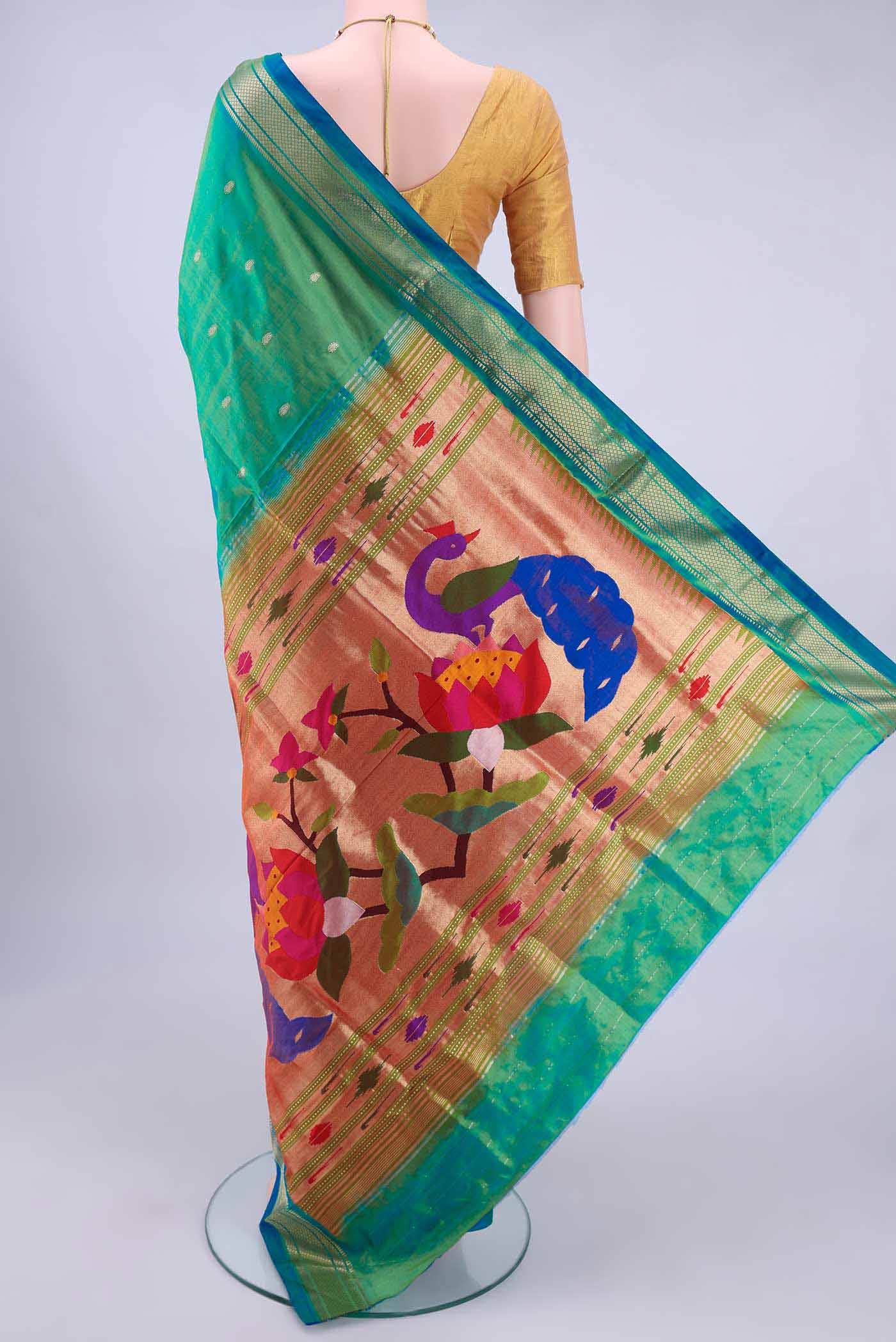 Sea Green Paithani Silk Saree