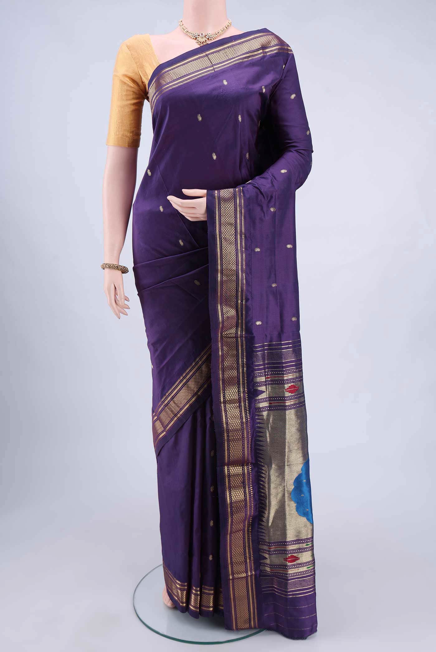 Purple Paithani Silk Saree