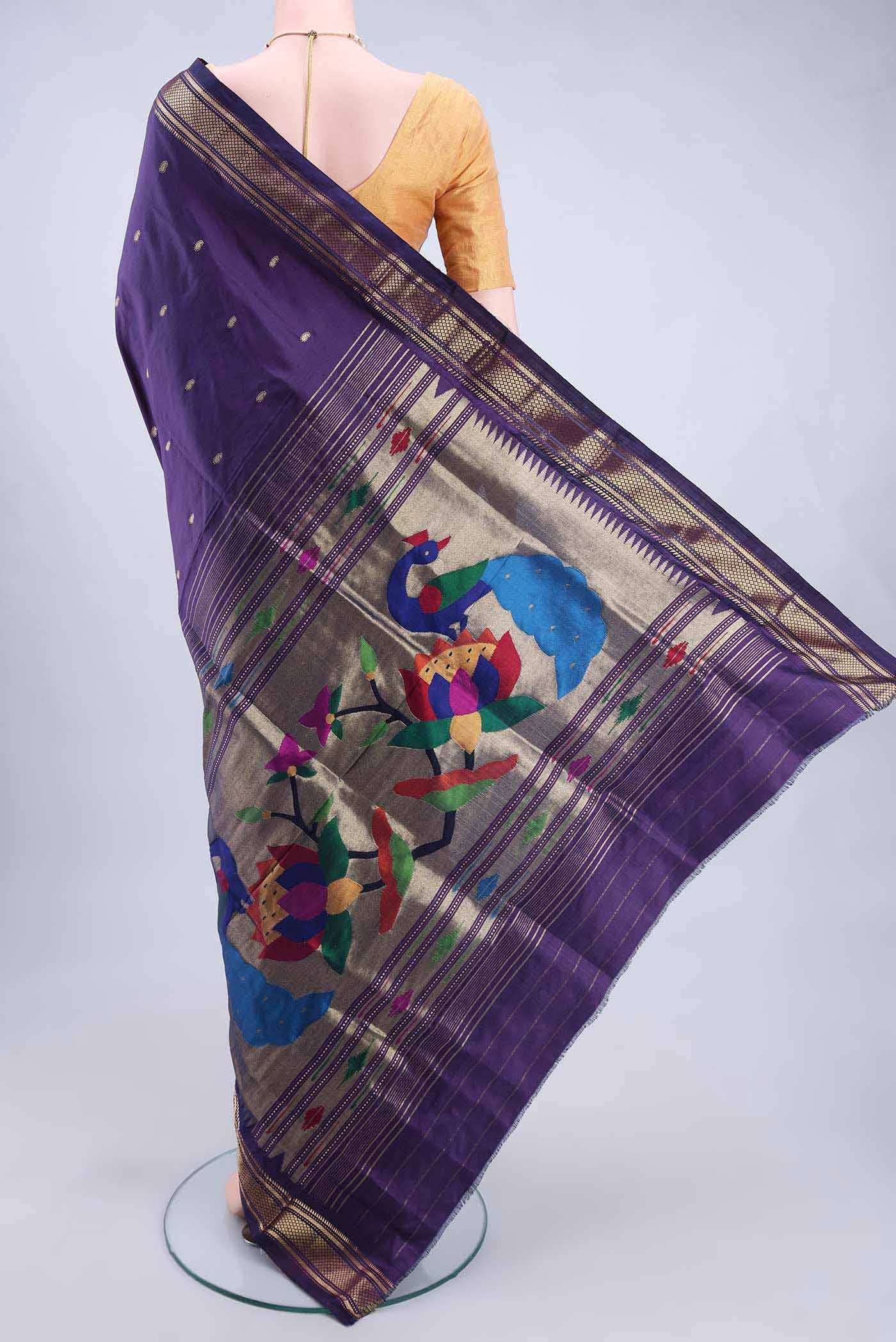 Purple Paithani Silk Saree