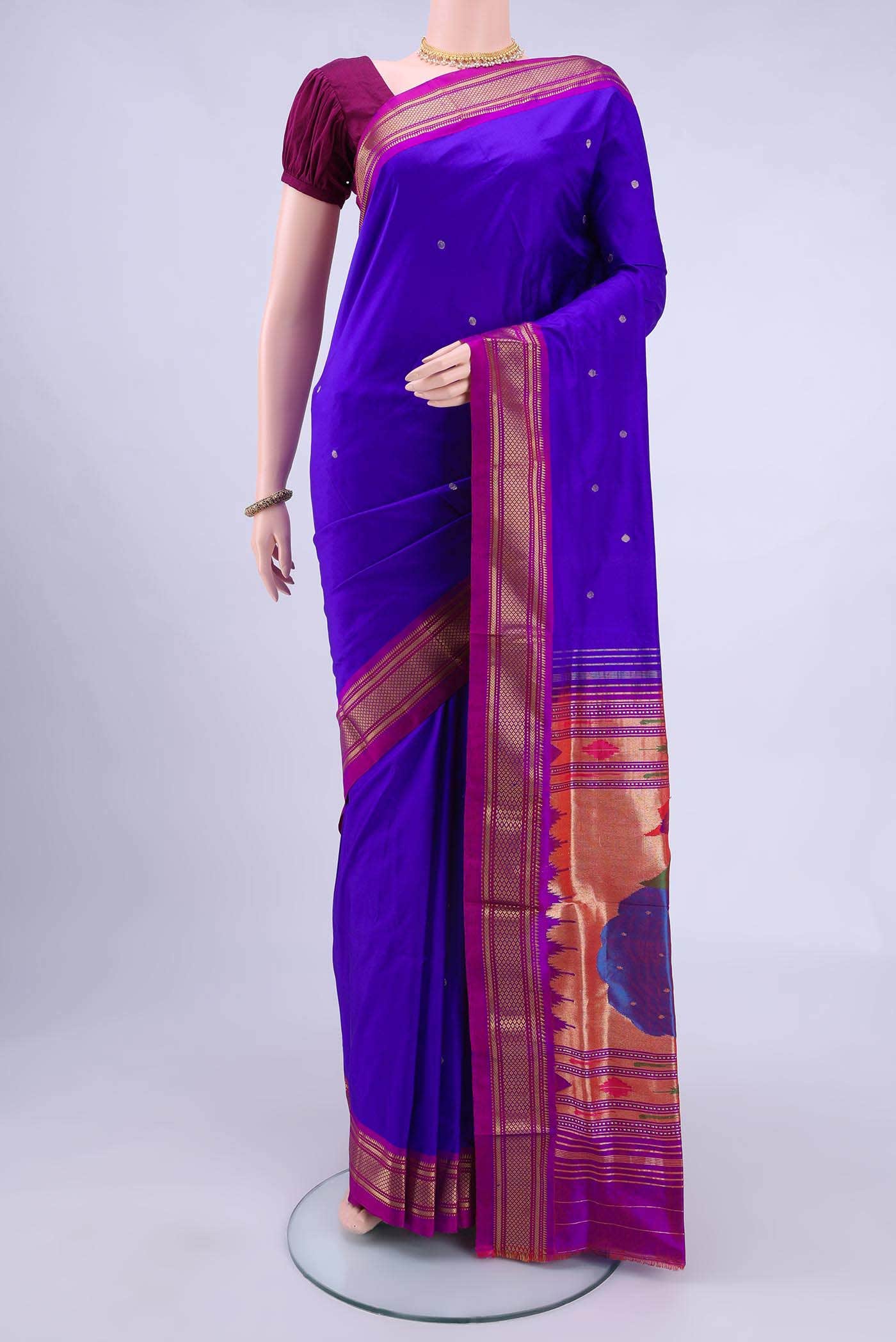 Purple Paithani Silk Saree