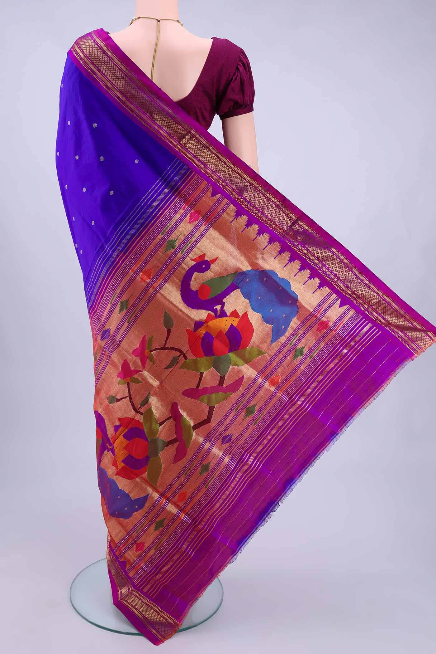 Purple Paithani Silk Saree