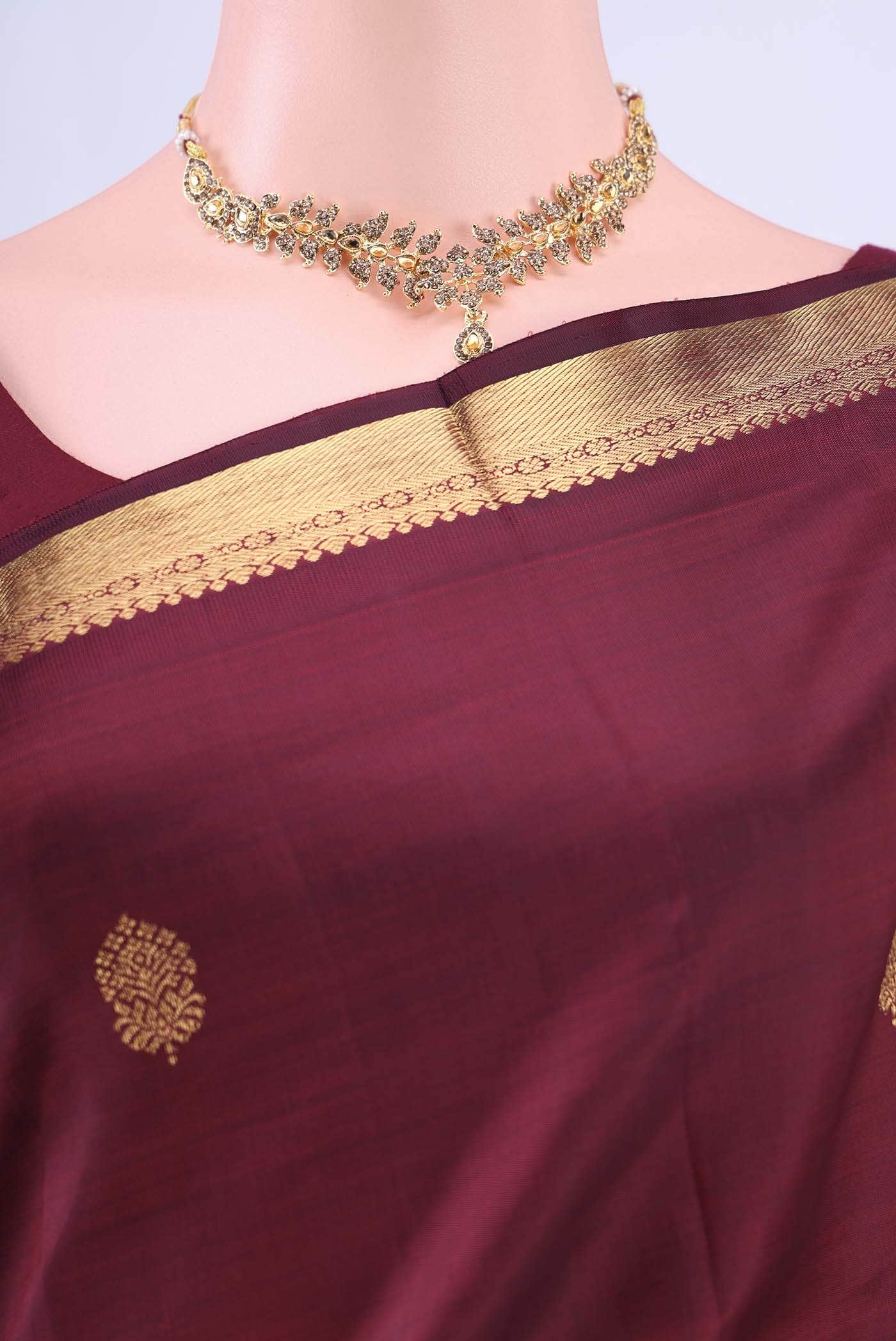 Pure Silk Pure Zari Maroon Kanchipuram Saree