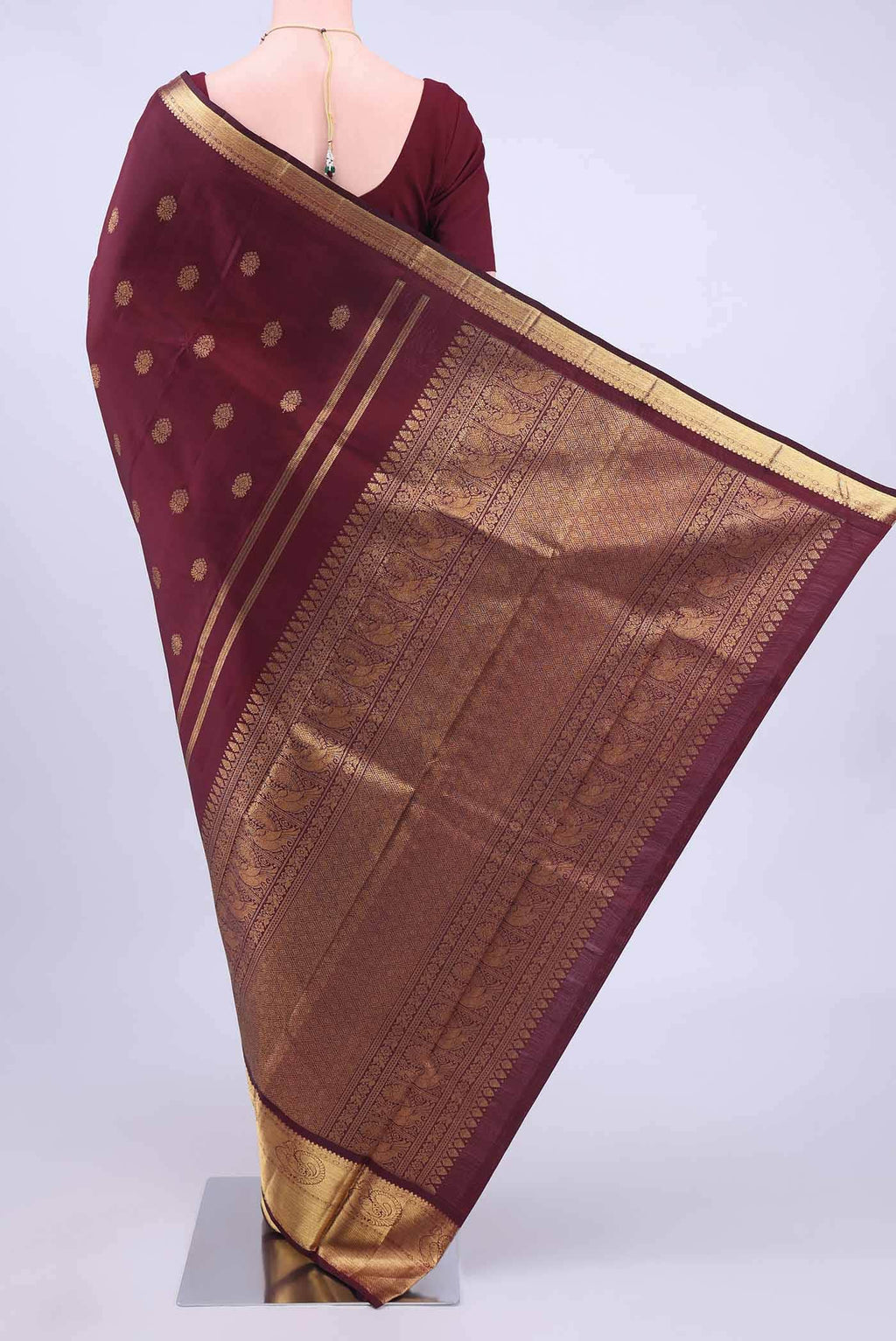 Pure Silk Pure Zari Maroon Kanchipuram Saree