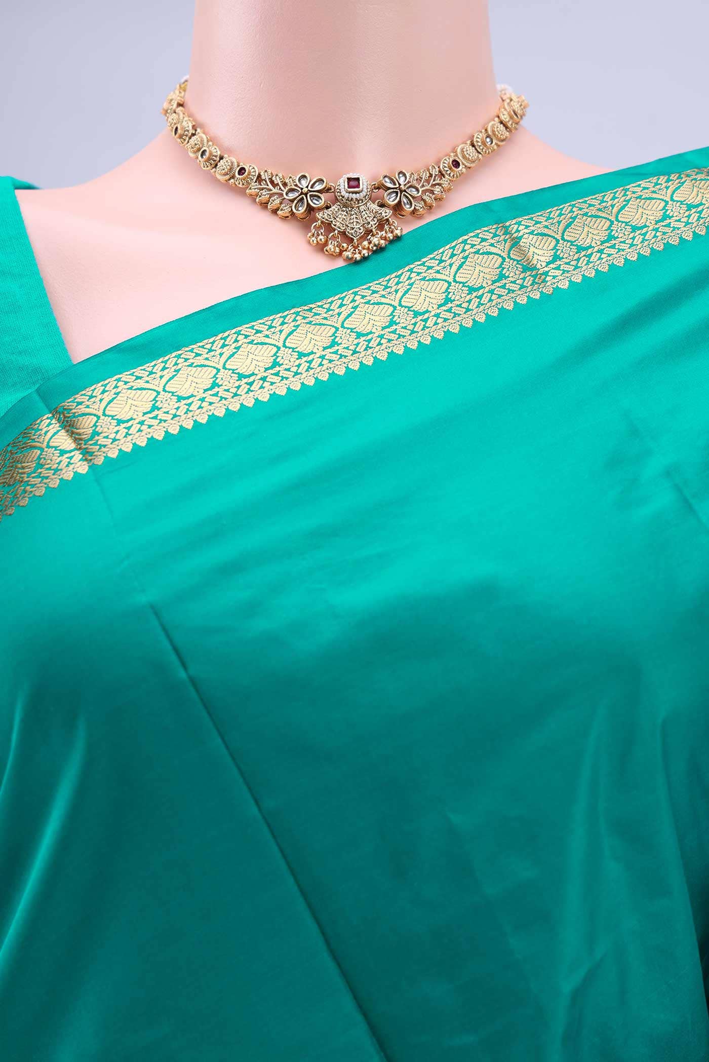 Sea Green Blended Bangalore Silk Saree