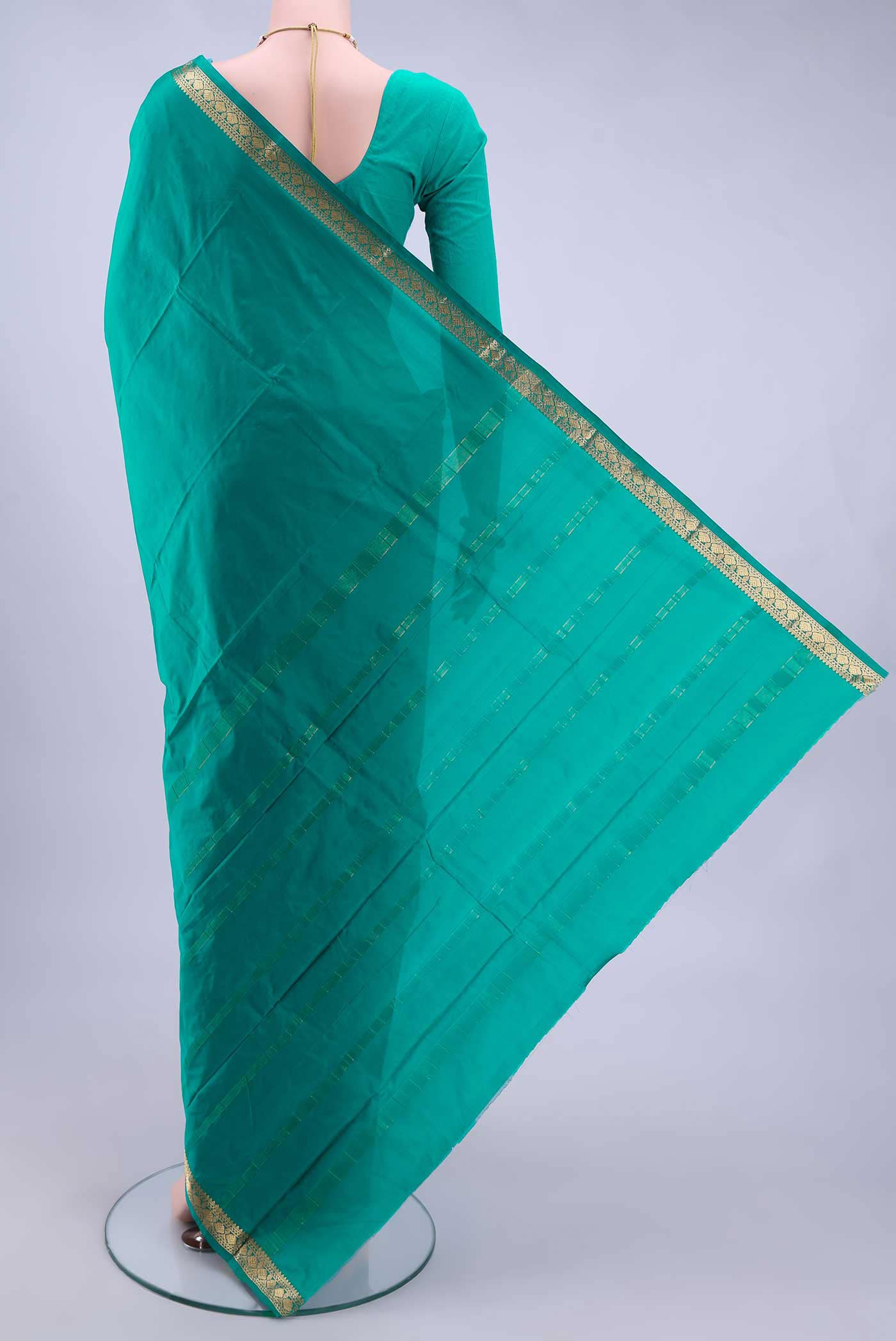 Sea Green Blended Bangalore Silk Saree
