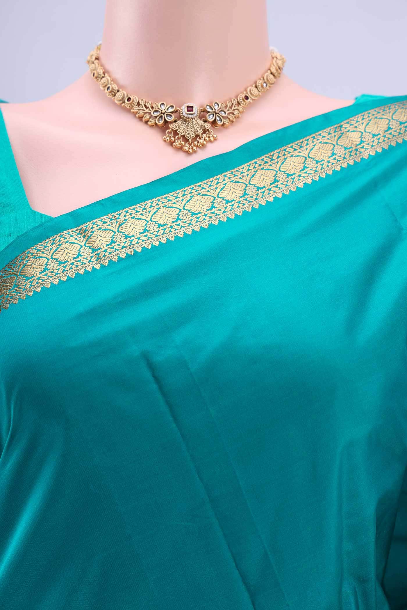 Blue Blended Bangalore Silk Saree