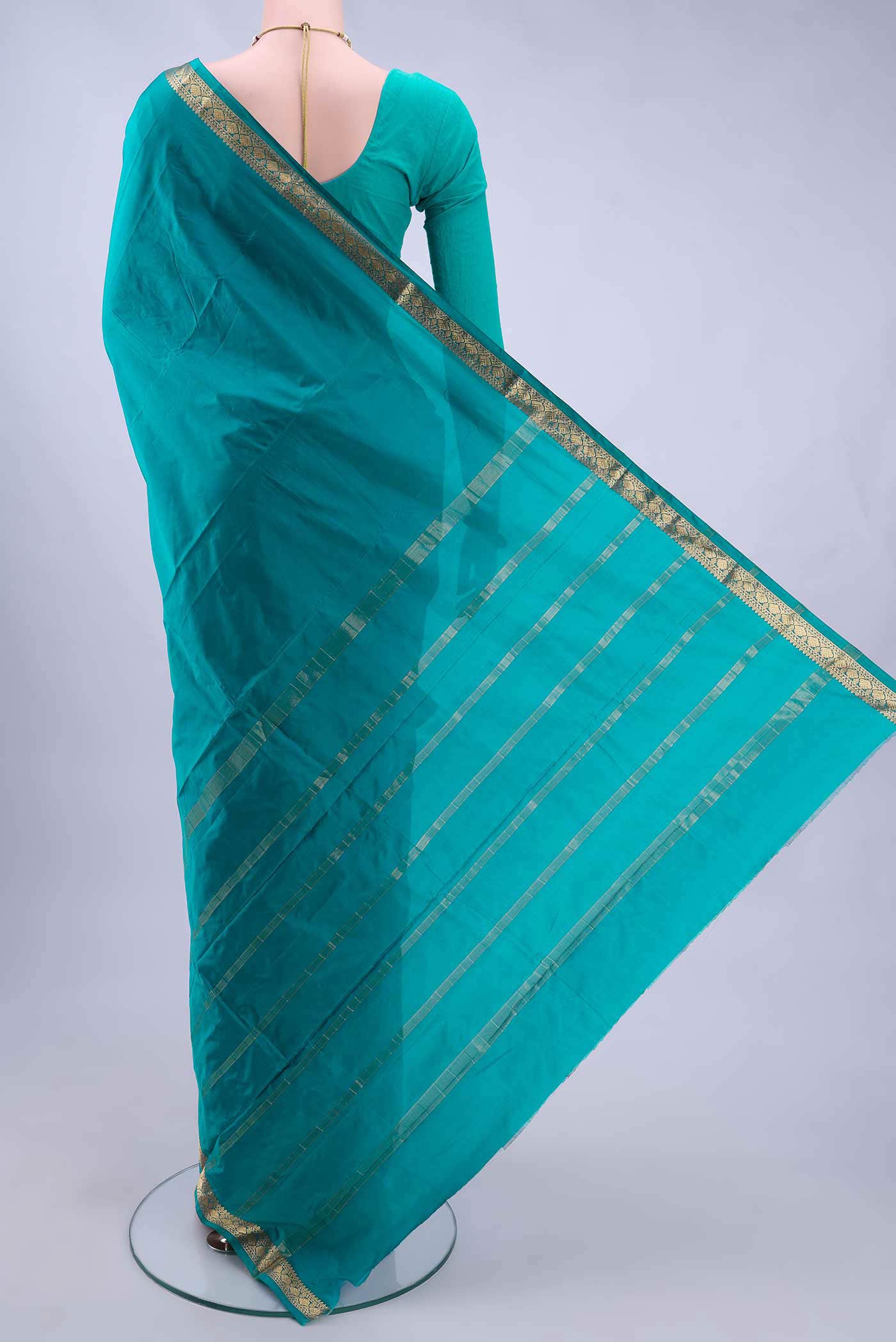 Blue Blended Bangalore Silk Saree