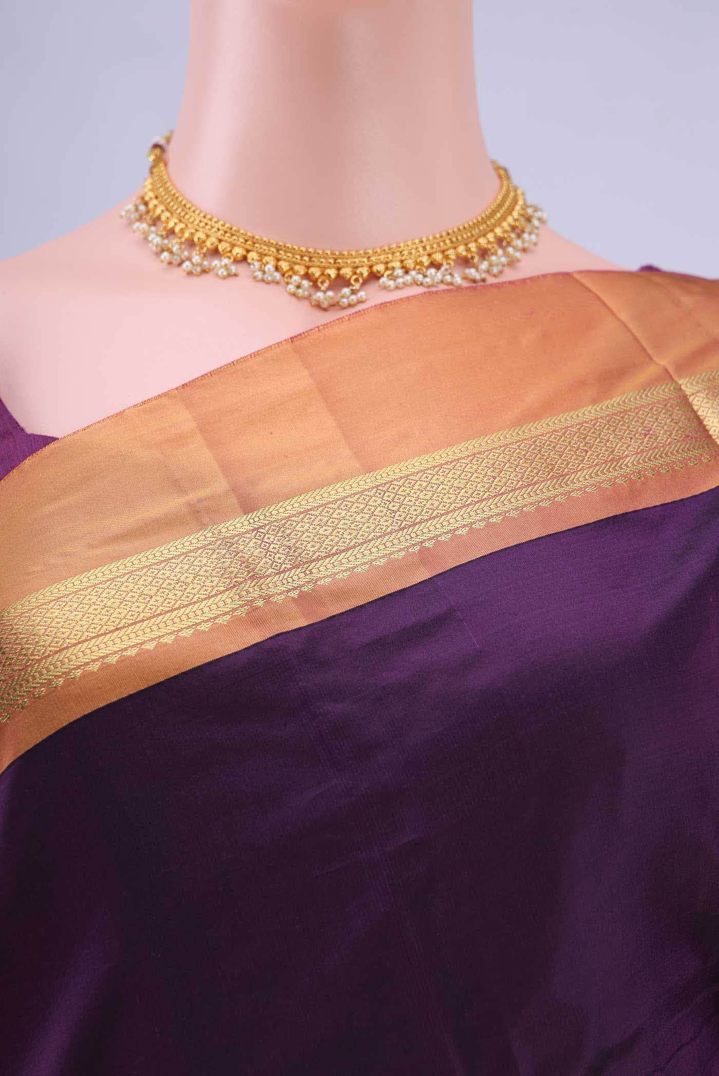 Burgundy Blended Bangalore Silk Saree