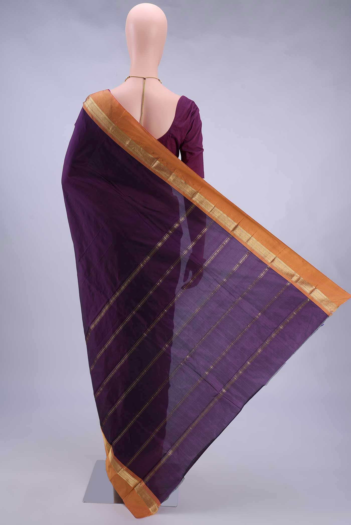 Burgundy Blended Bangalore Silk Saree
