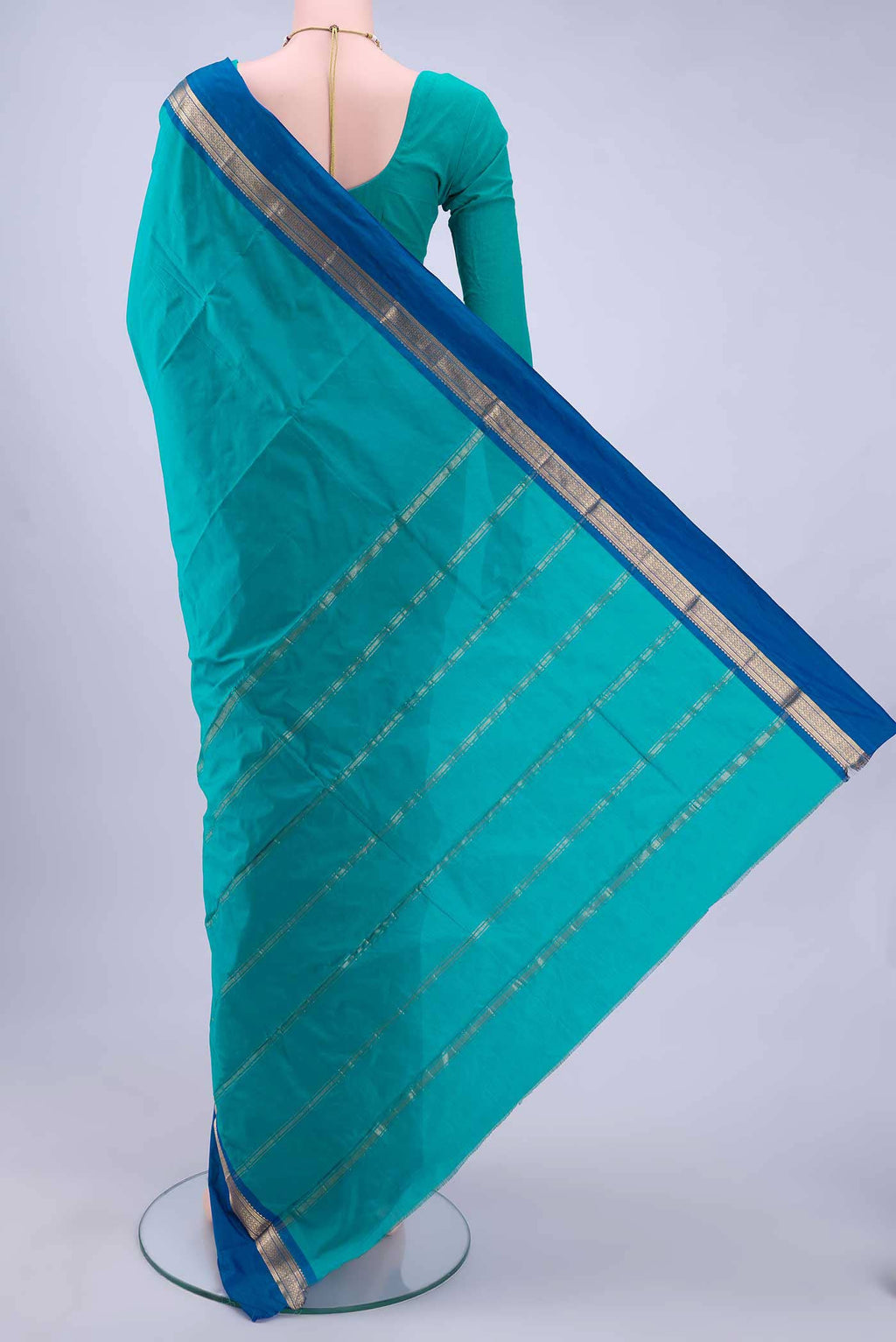 Blue Blended Bangalore Silk Saree
